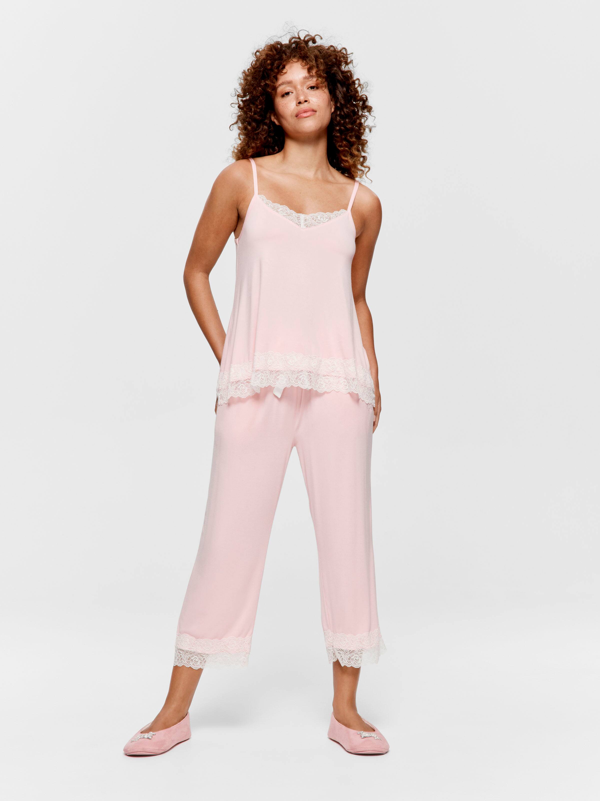 Pink Lace 3/4 Pj Bottom