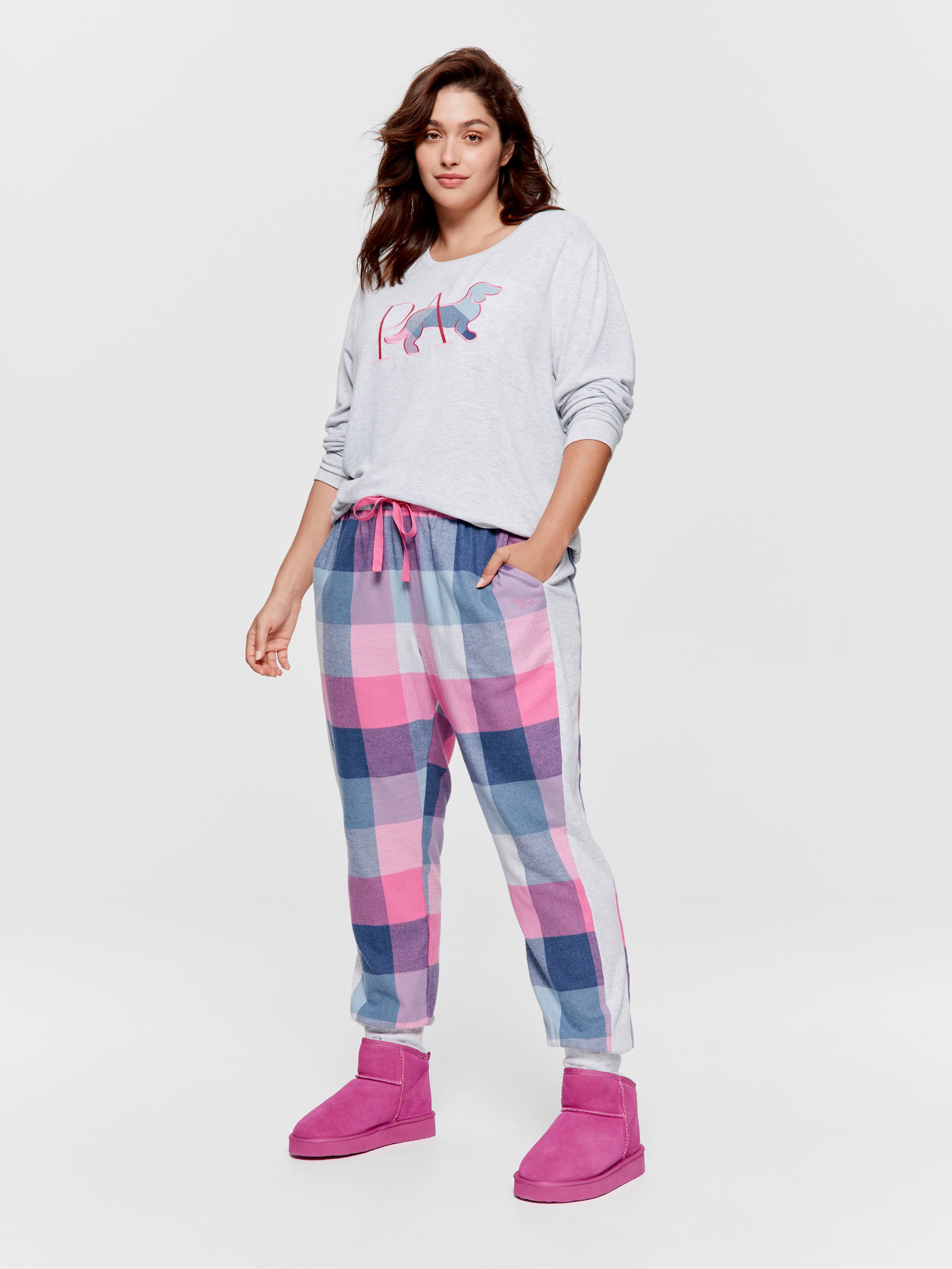 P.A. Plus Buffalo Check 100% Cotton Flannelette Pj Bottom