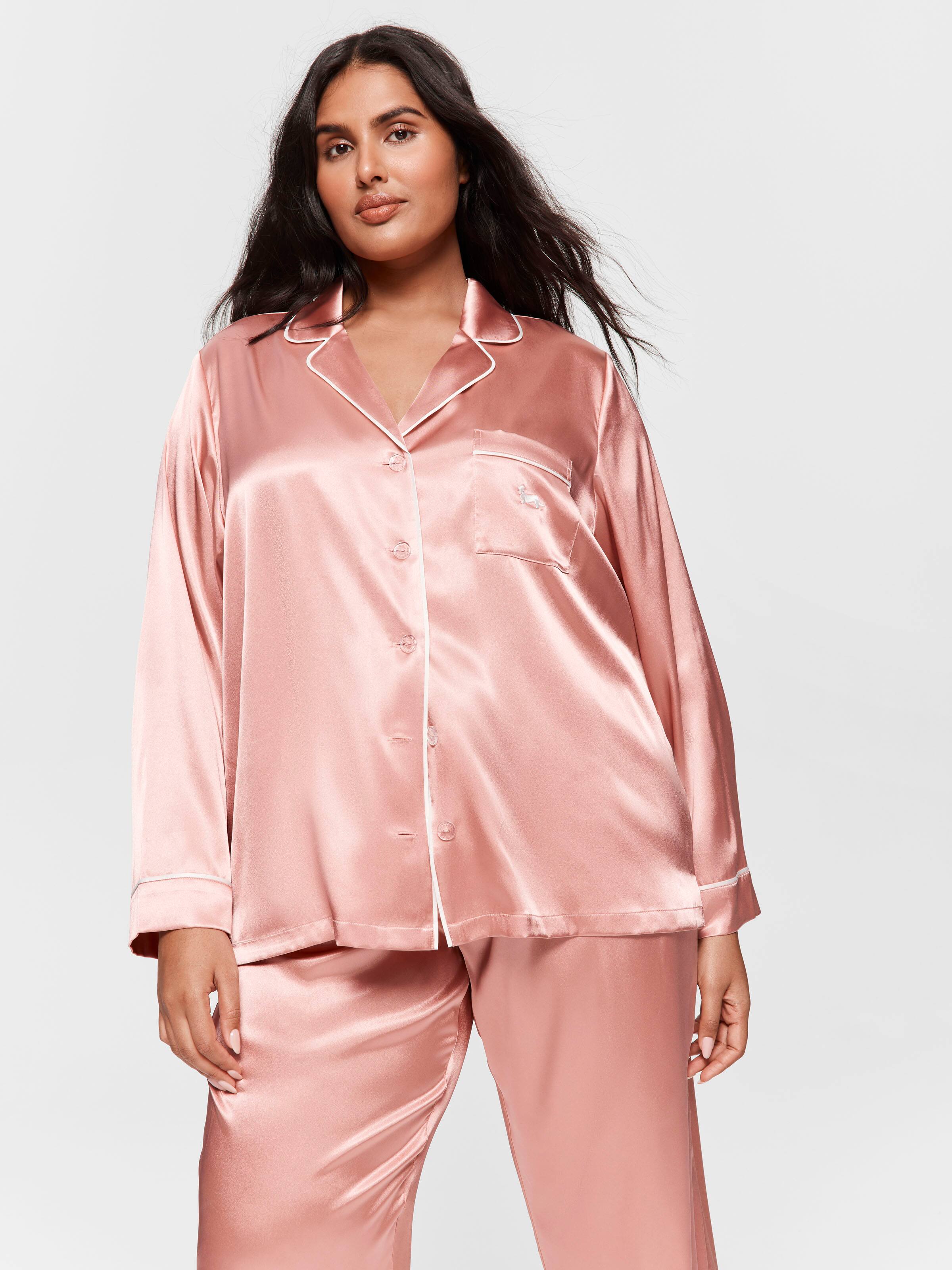 P.A. Plus Rose Gold Satin Pj Set
