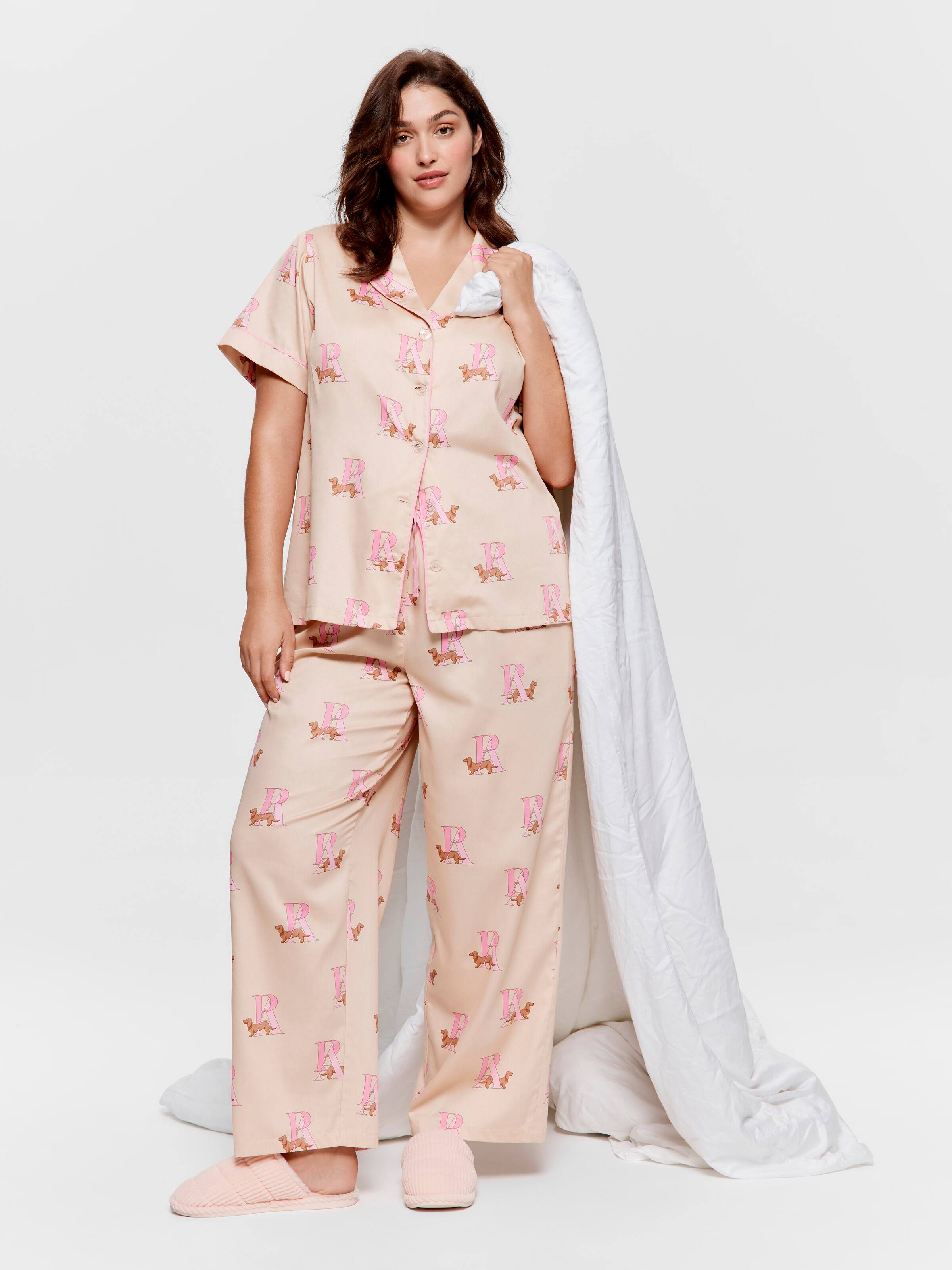 P.A. Plus Penny Monogram 100% Cotton Pj Set