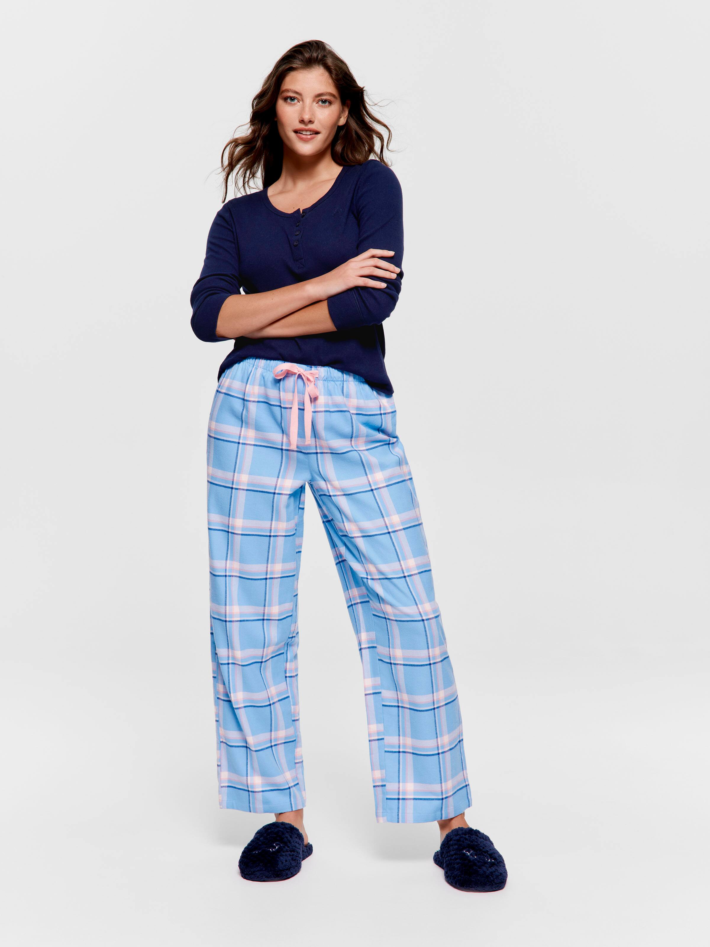 Cornflower Check Classic Flannelette Pj Bottom