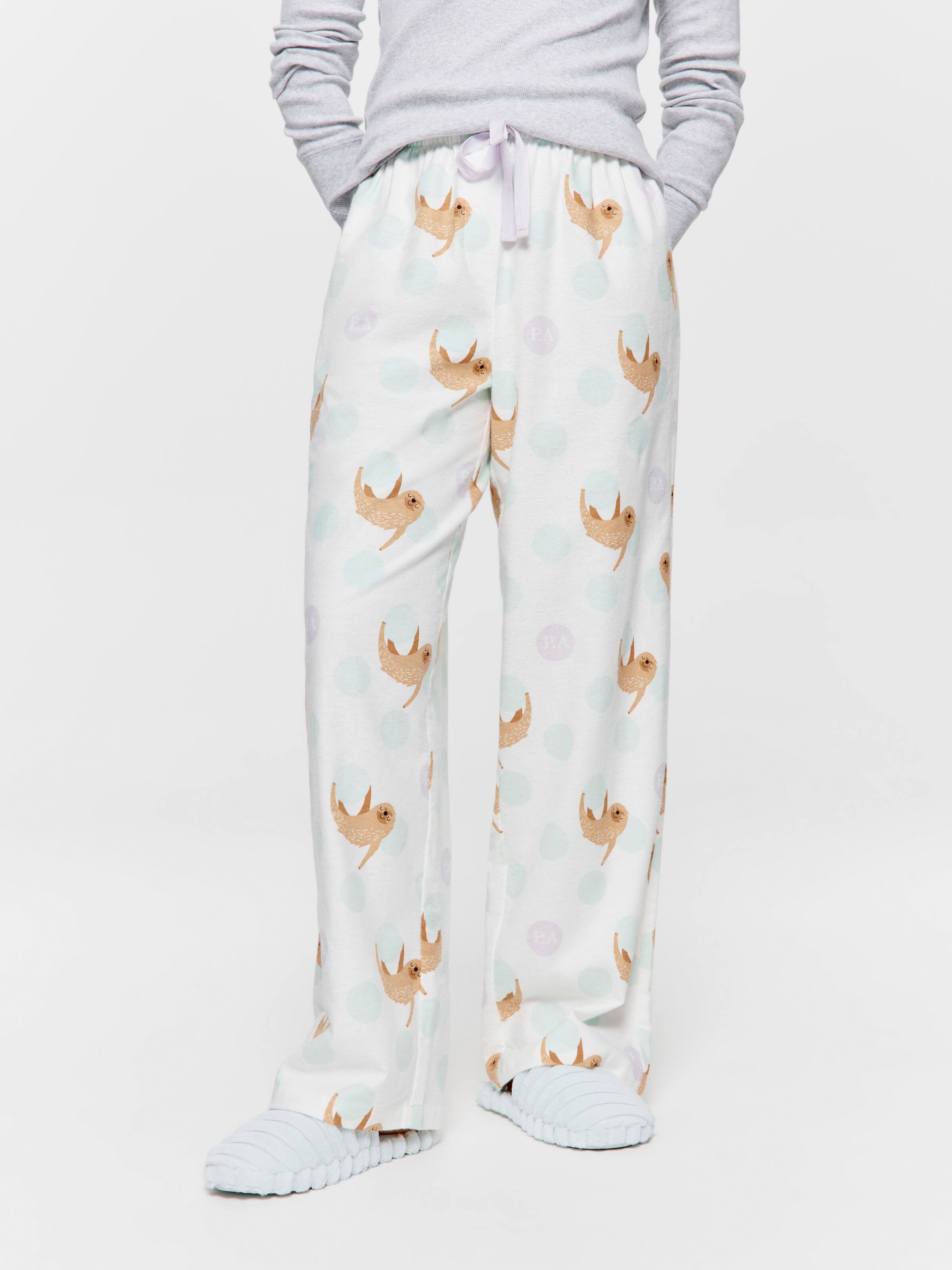 Sloth Spots Classic 100% Cotton Flannelette Pj Bottom