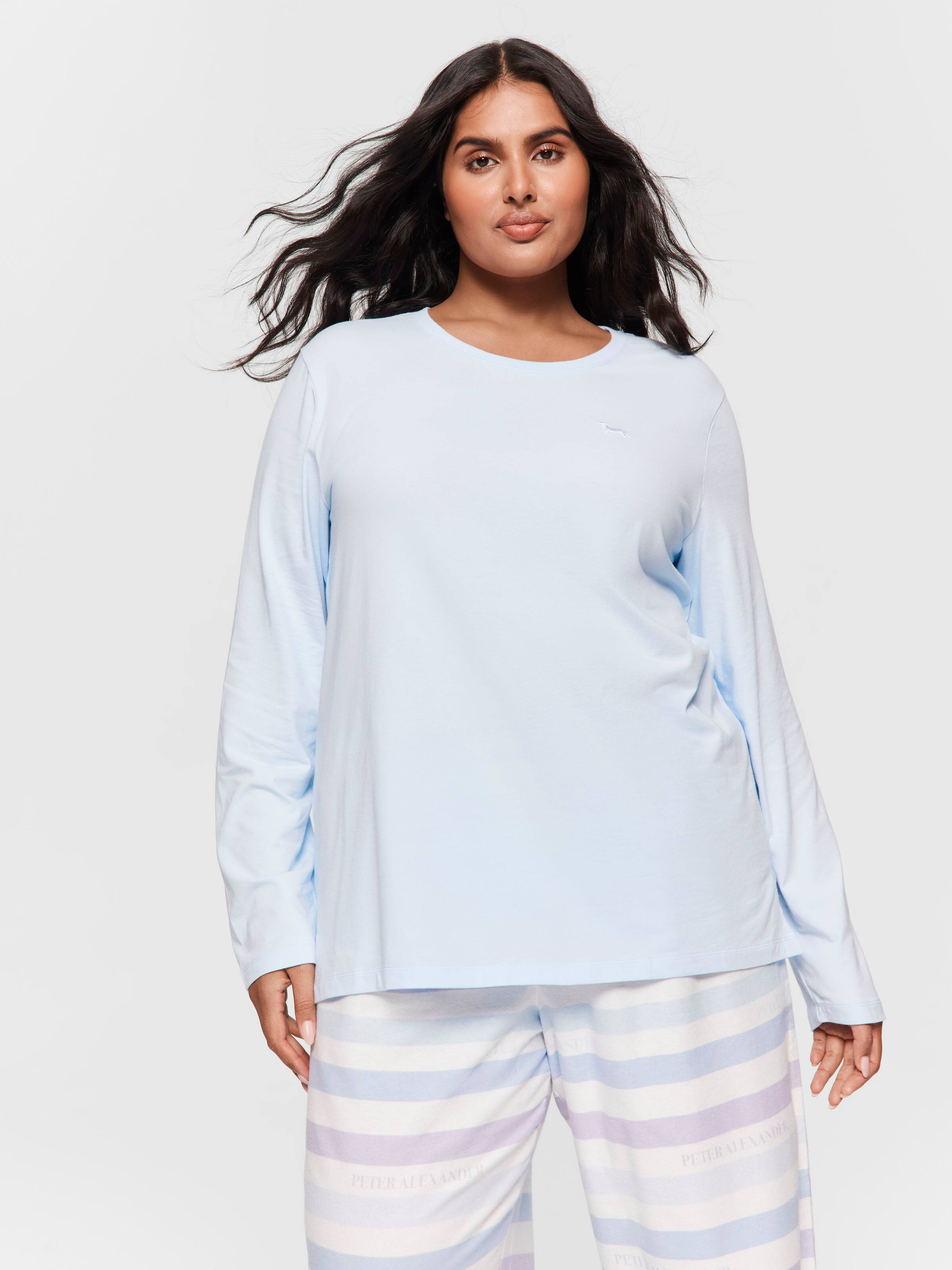 P.A. Plus Pale Blue Long Sleeve Top