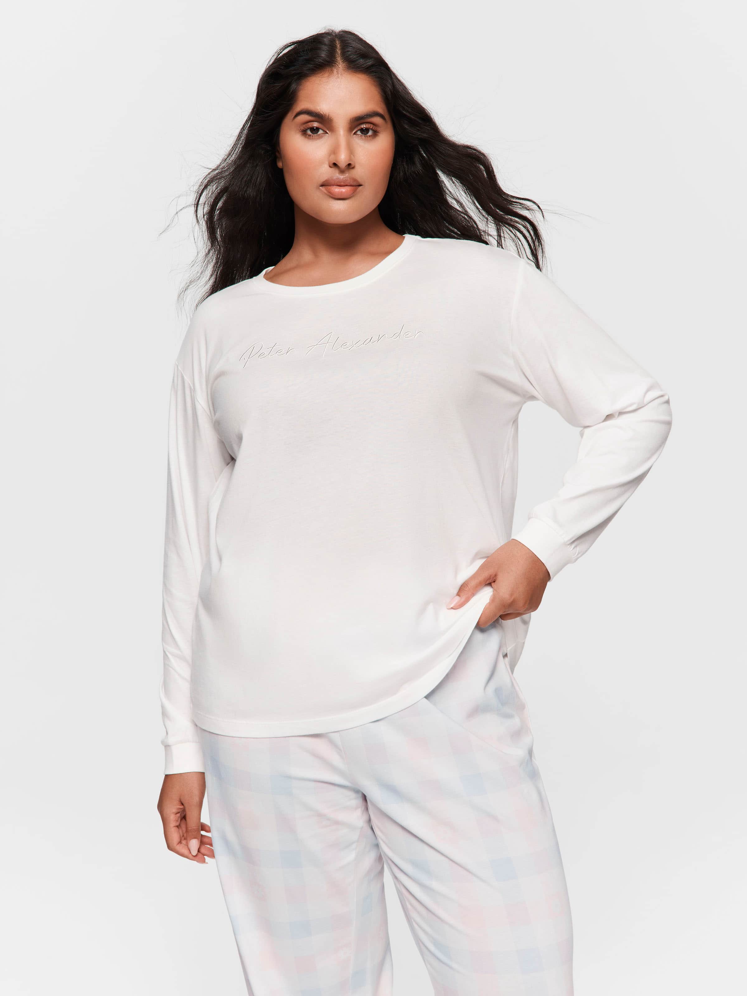 P.A. Plus Cream Classic Long Sleeve Top