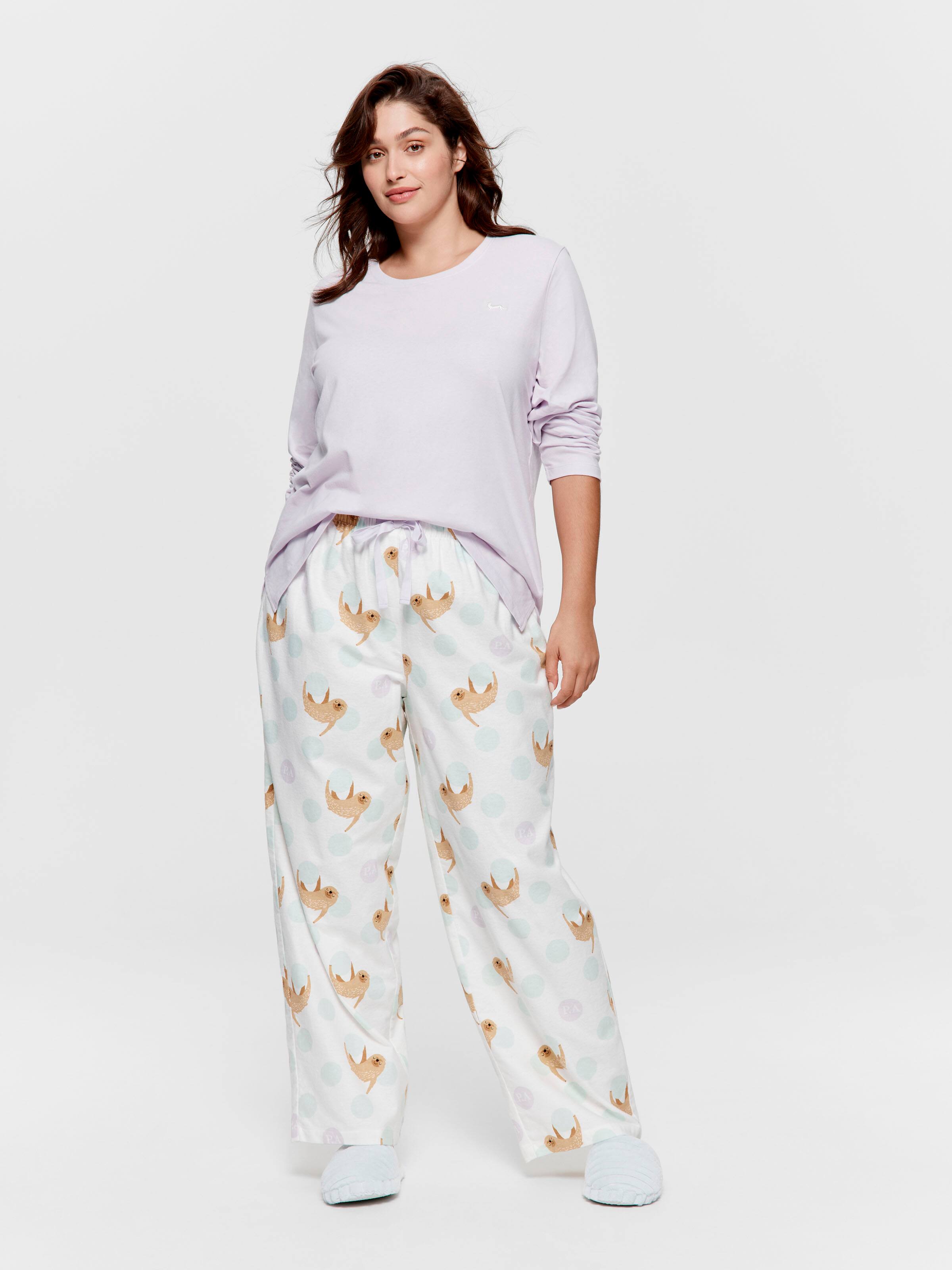 P.A. Plus Sloth Spots Classic 100% Cotton Flannelette Pj Bottom