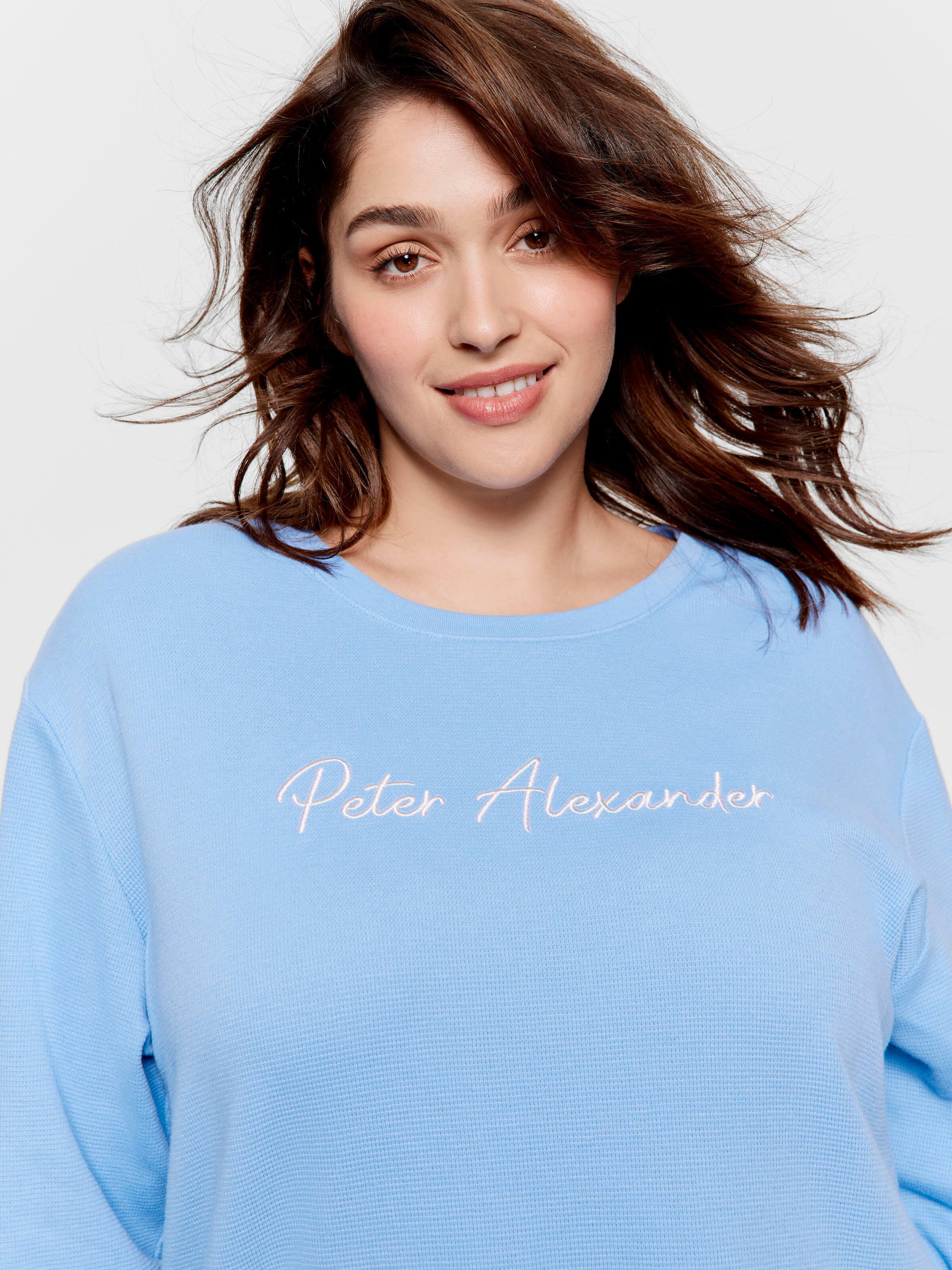 P.A. Plus Dusty Blue Long Sleeve Waffle Top