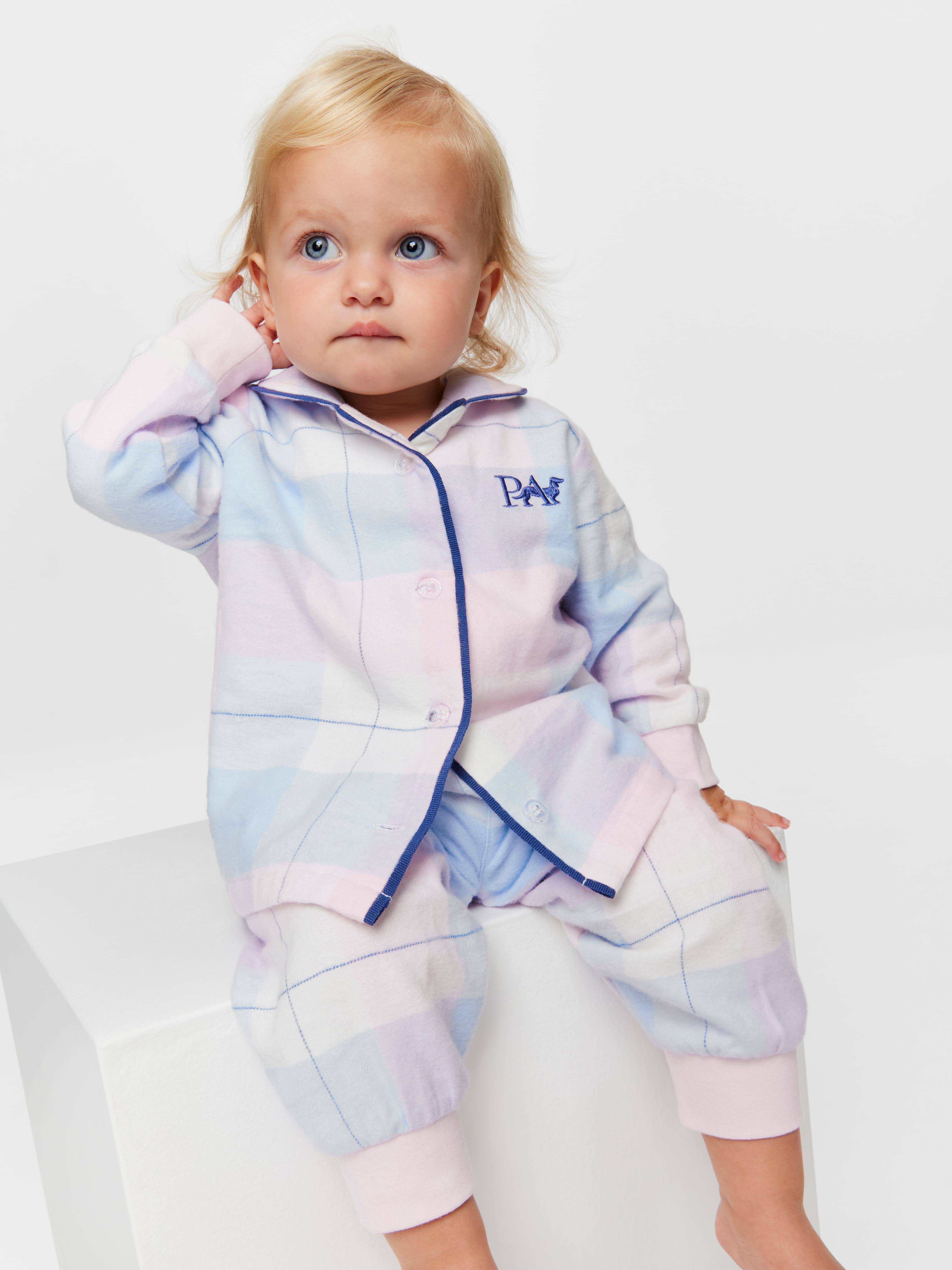 Baby Pink Check Pj Set