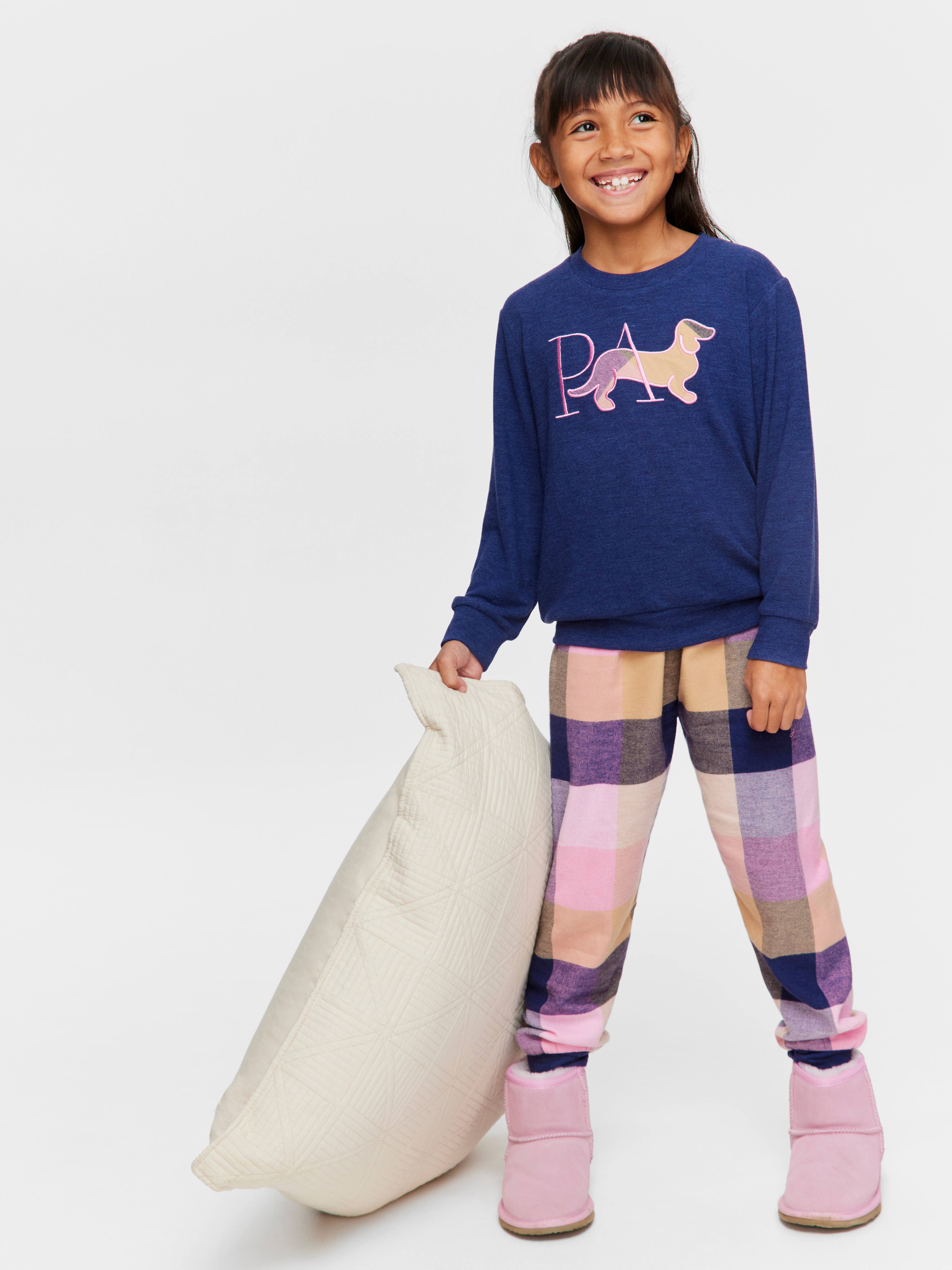 Jnr Girls Buffalo Check Long Pj Set