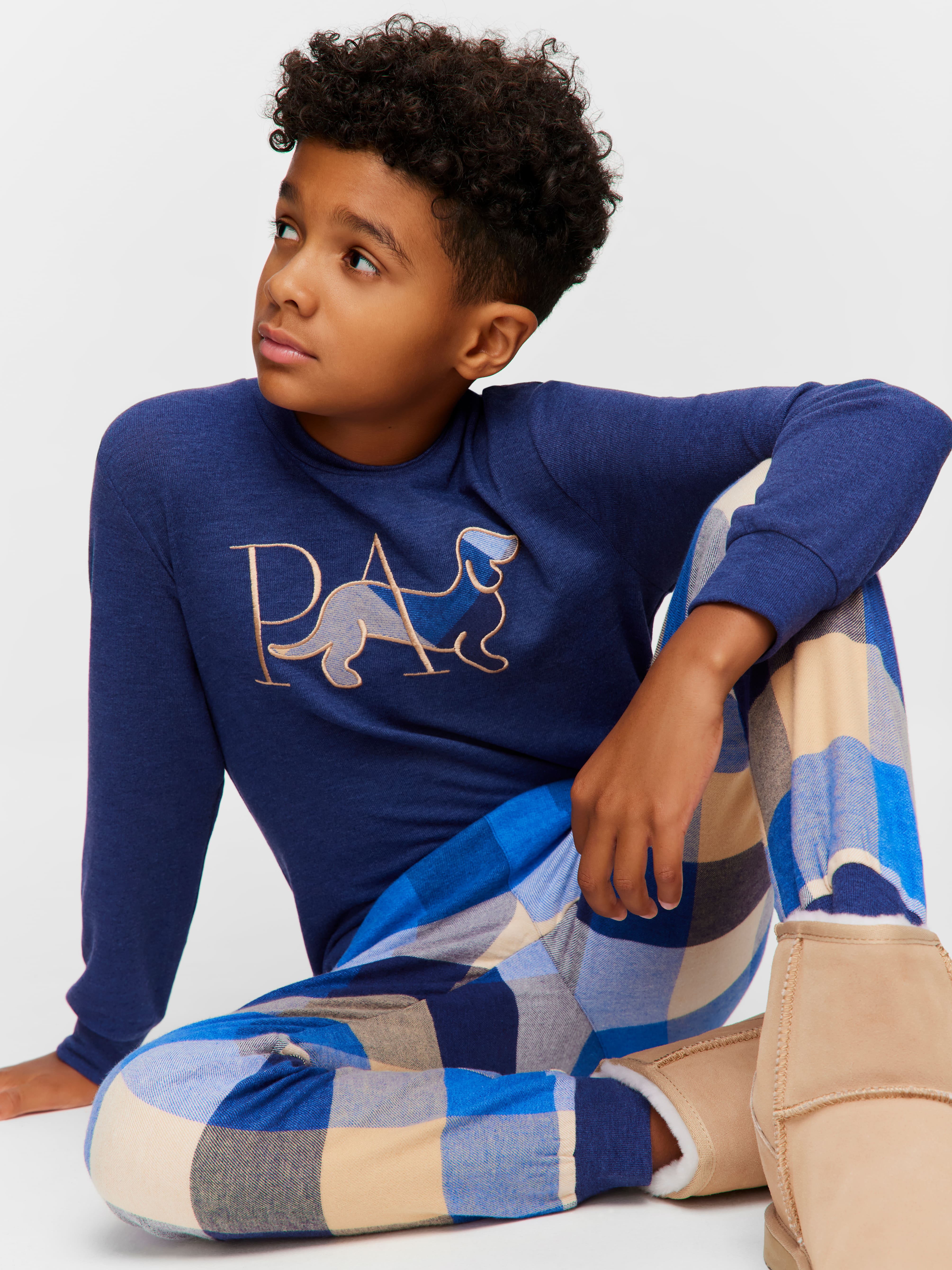 Boys P.A. Buffalo Check Long Pj Set