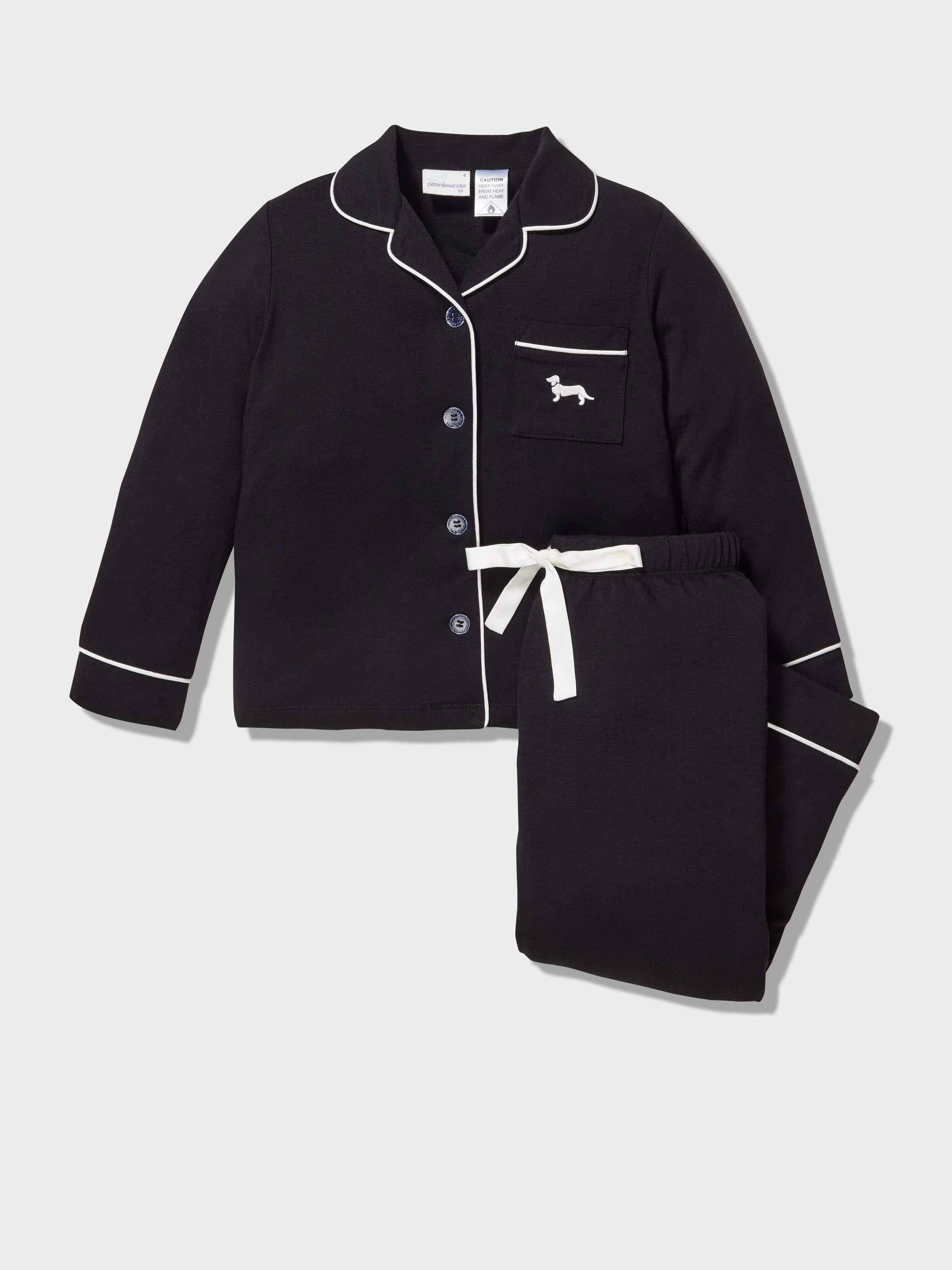 Jnr Girls Black Bamboo Long Pj Set