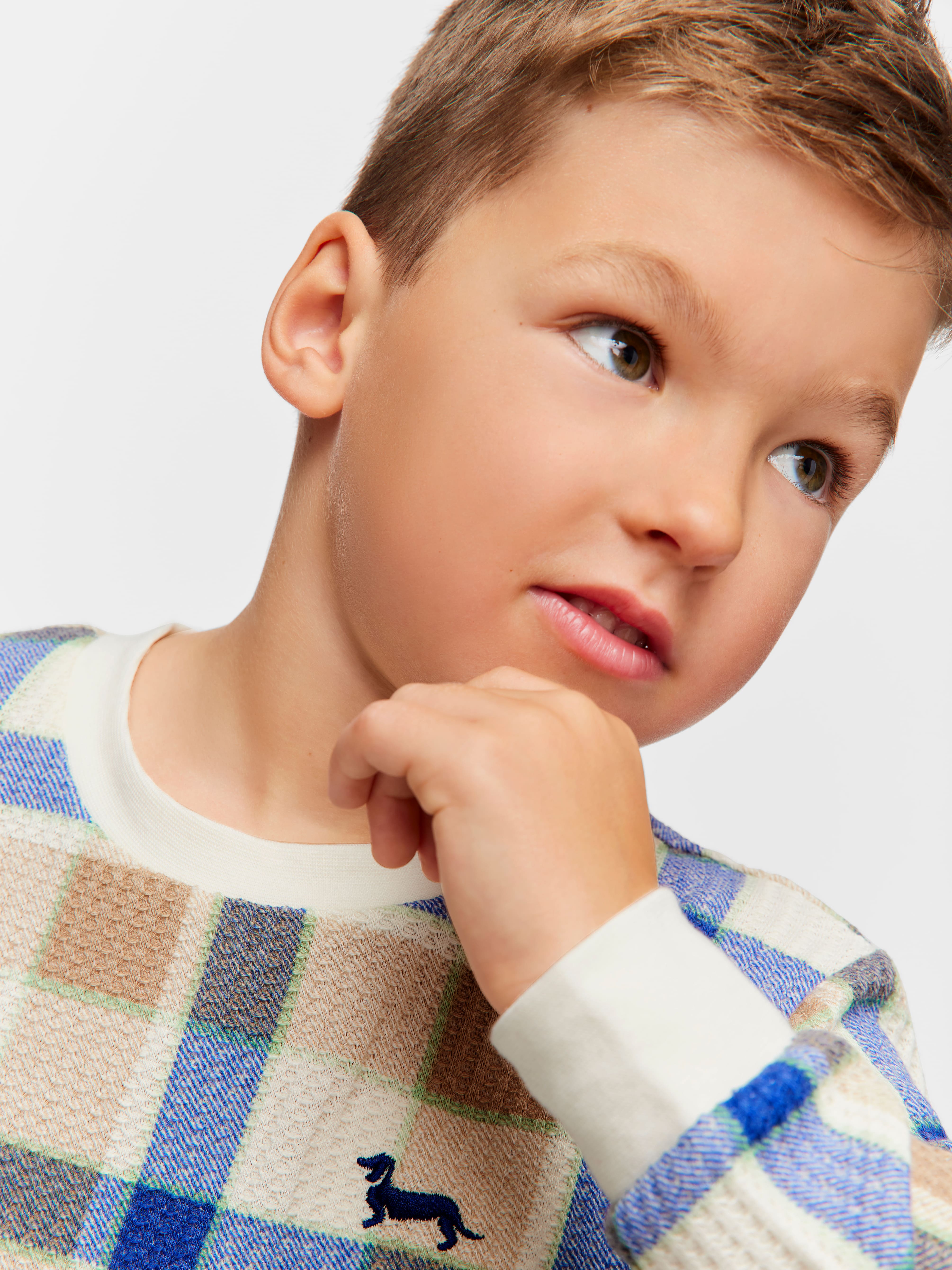 Jnr Boys Check Waffle Pj Set
