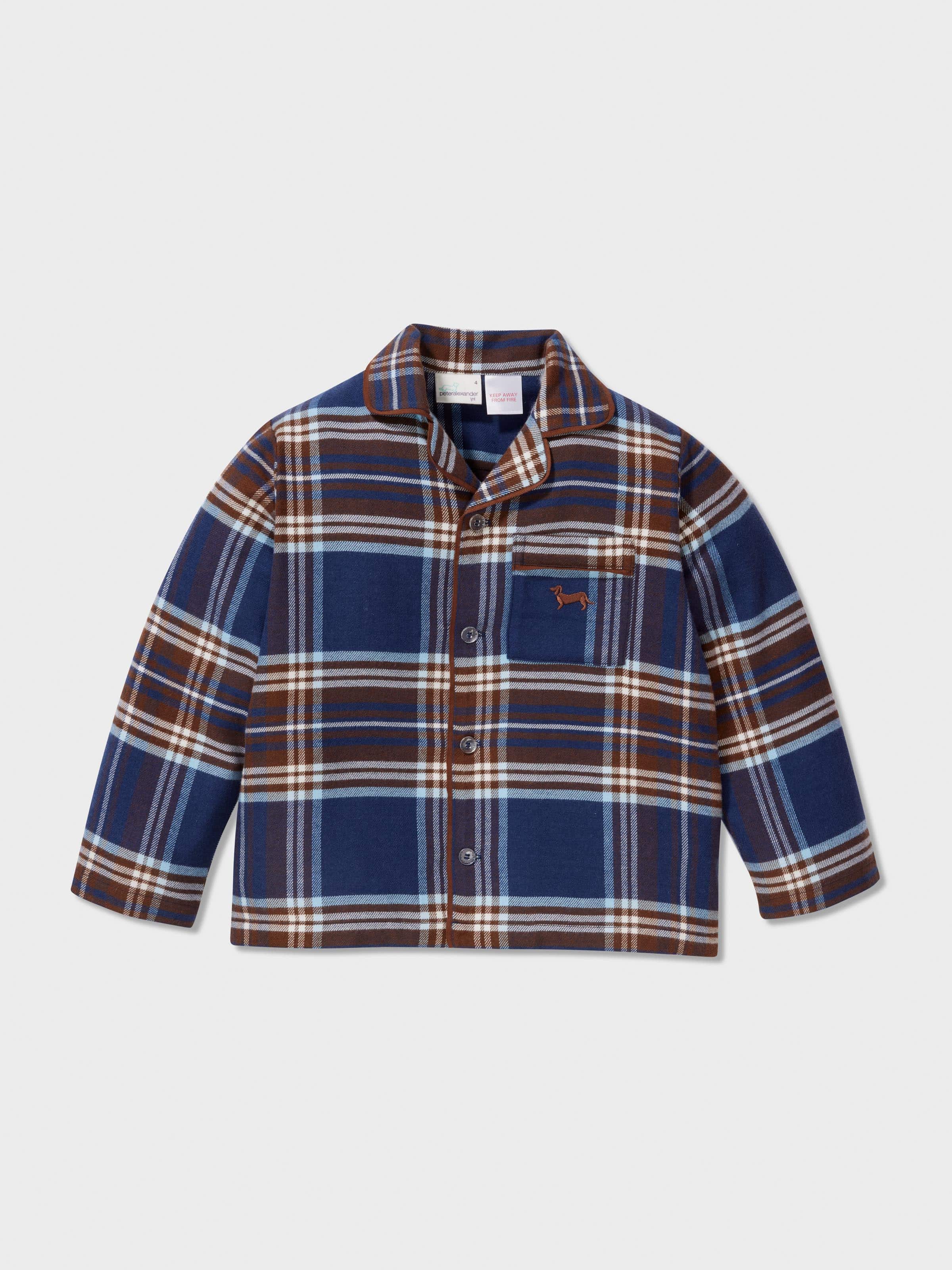 Image for Boys Navy Check Pj Set from Peter Alexander