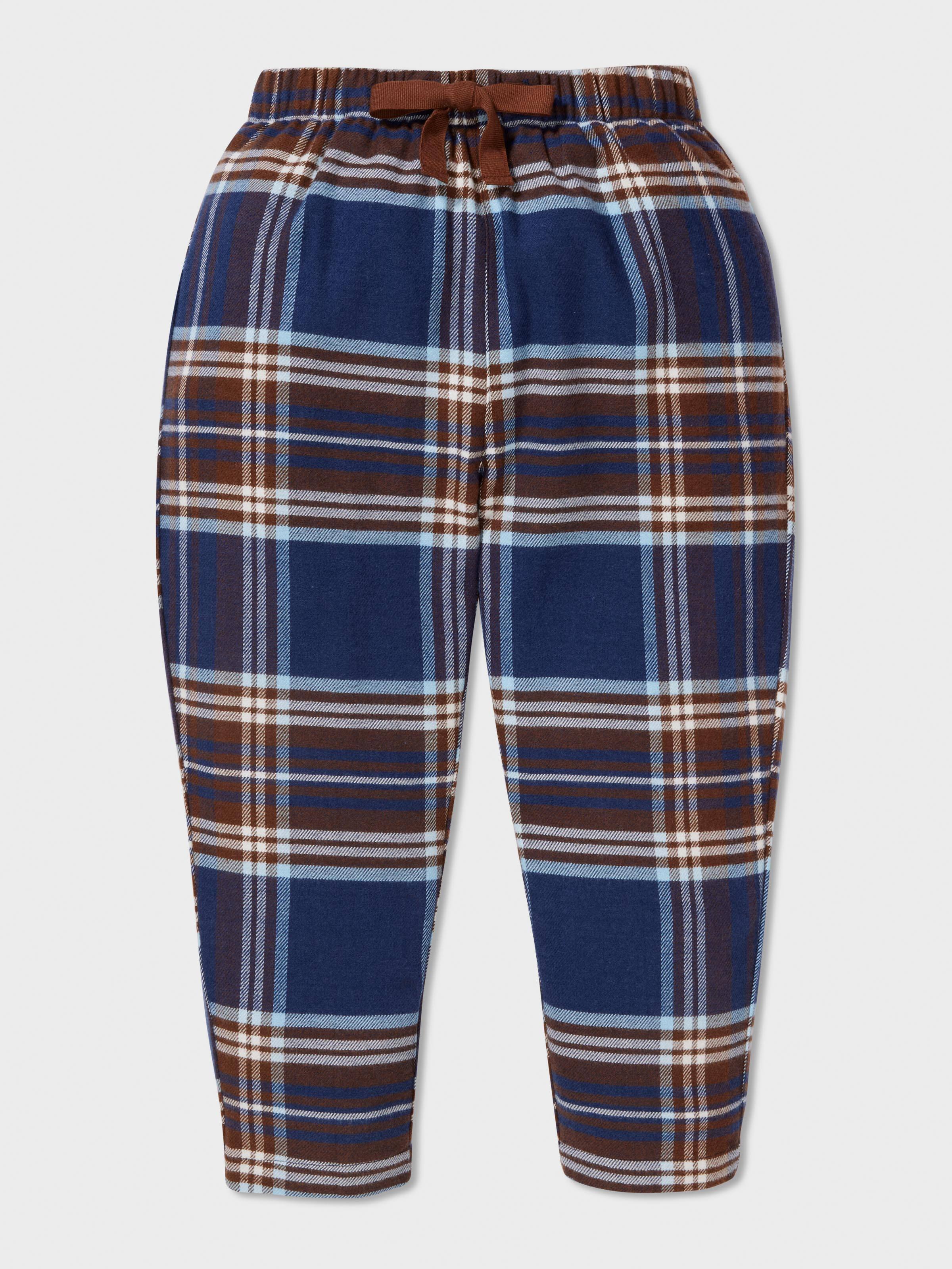 Boys Navy Check Pj Set