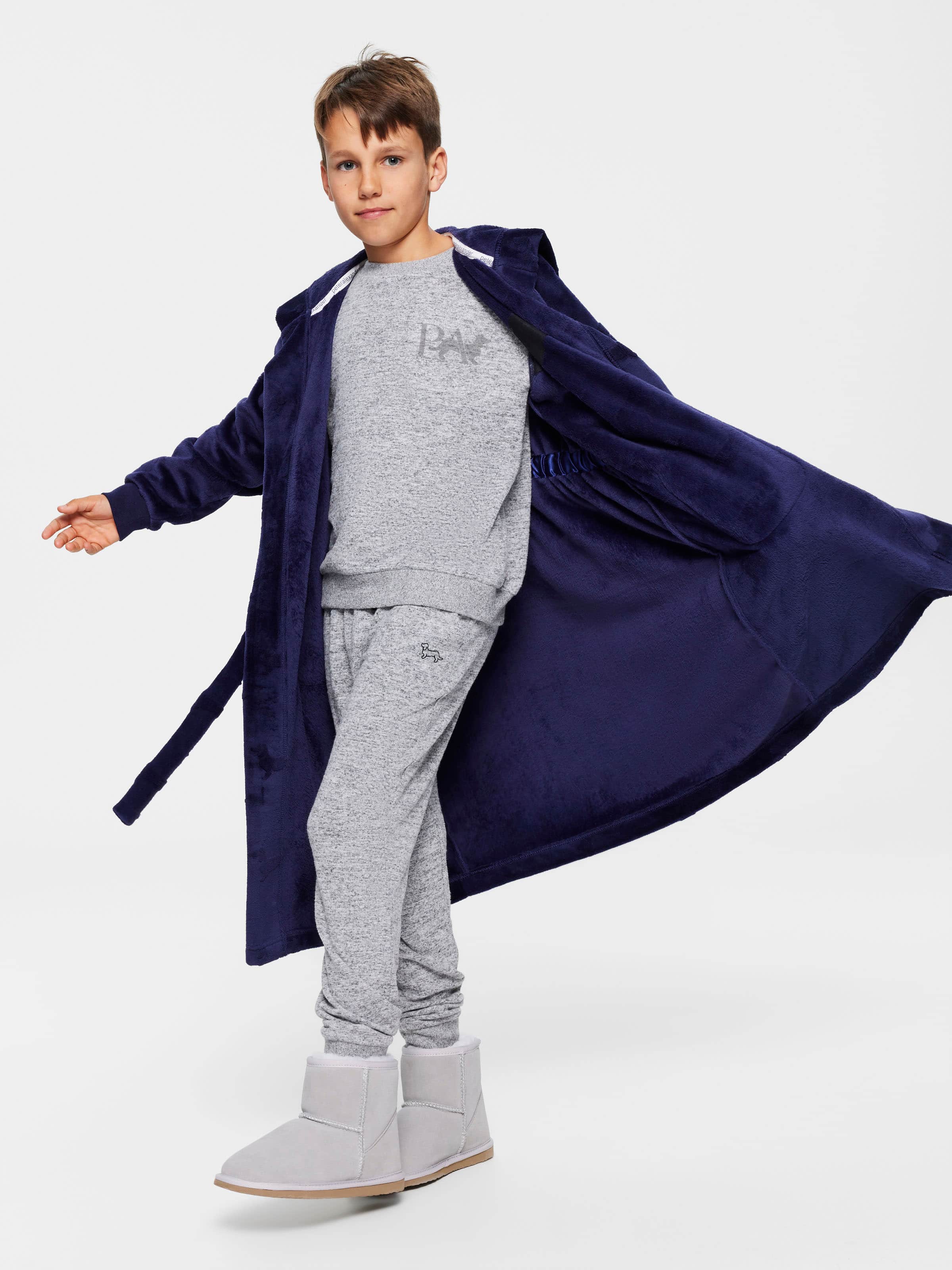 Kids Navy Penny Dressing Gown