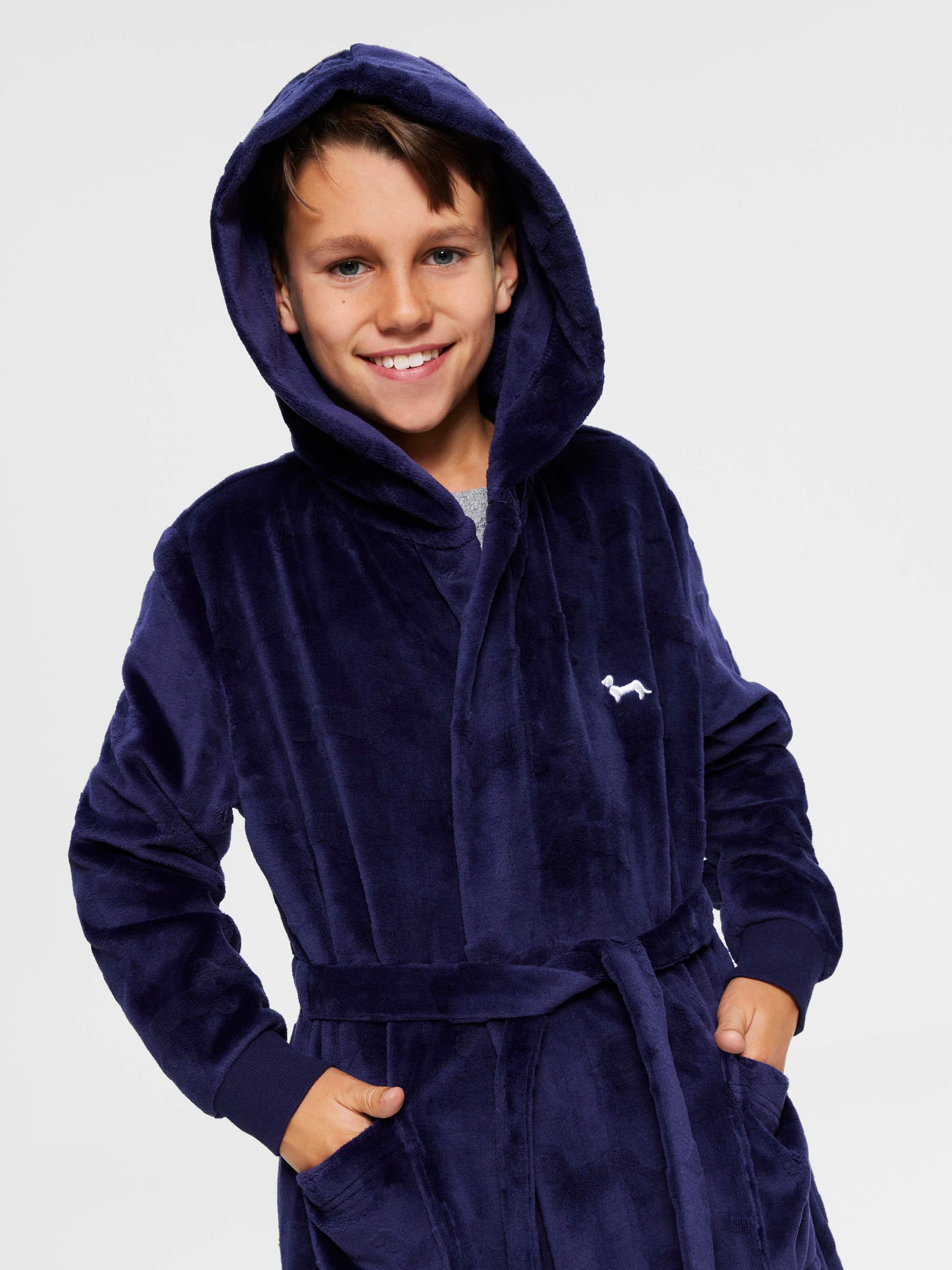Kids Navy Penny Dressing Gown