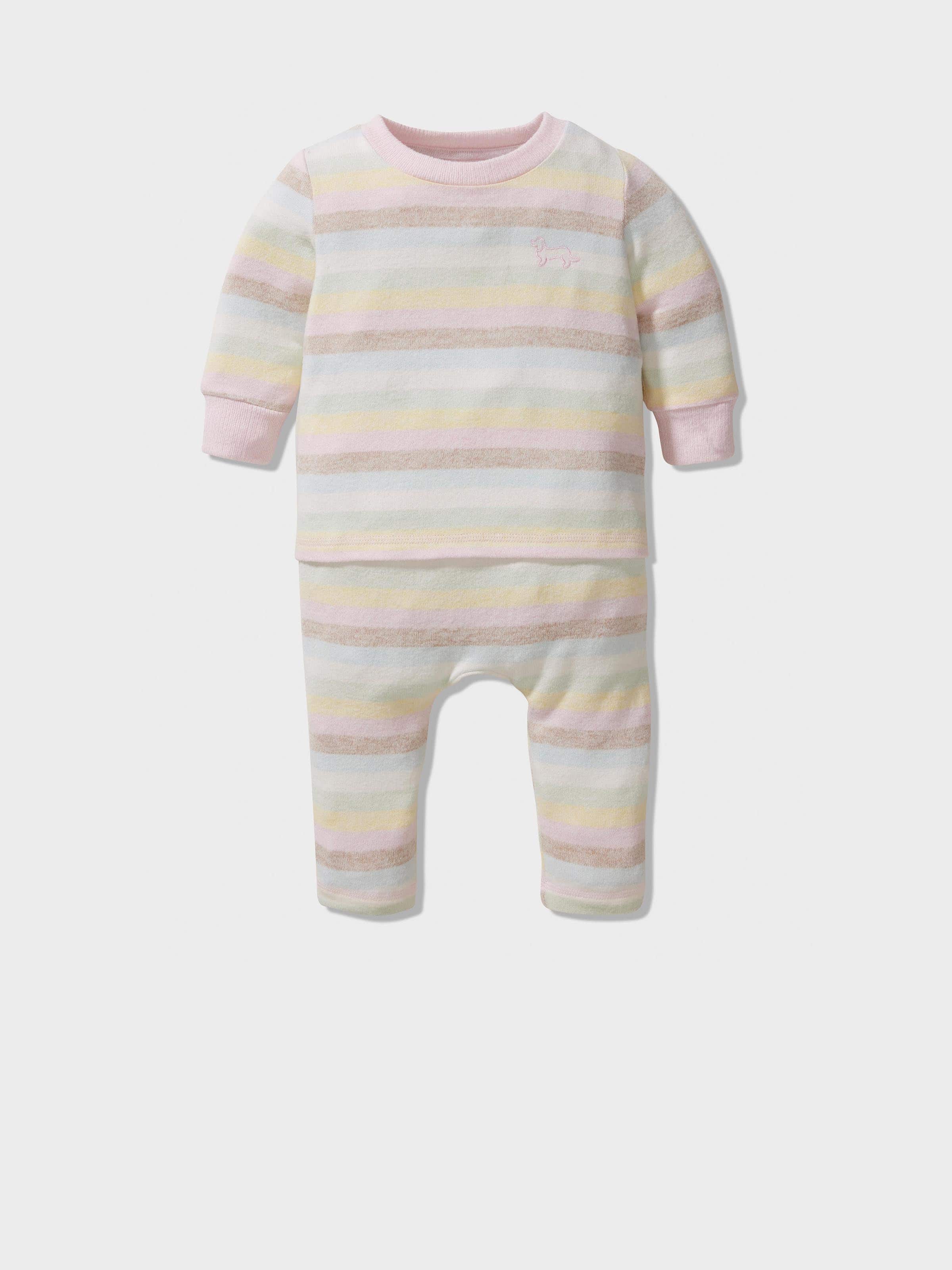 Baby Fuzzy Stripe Pj Set