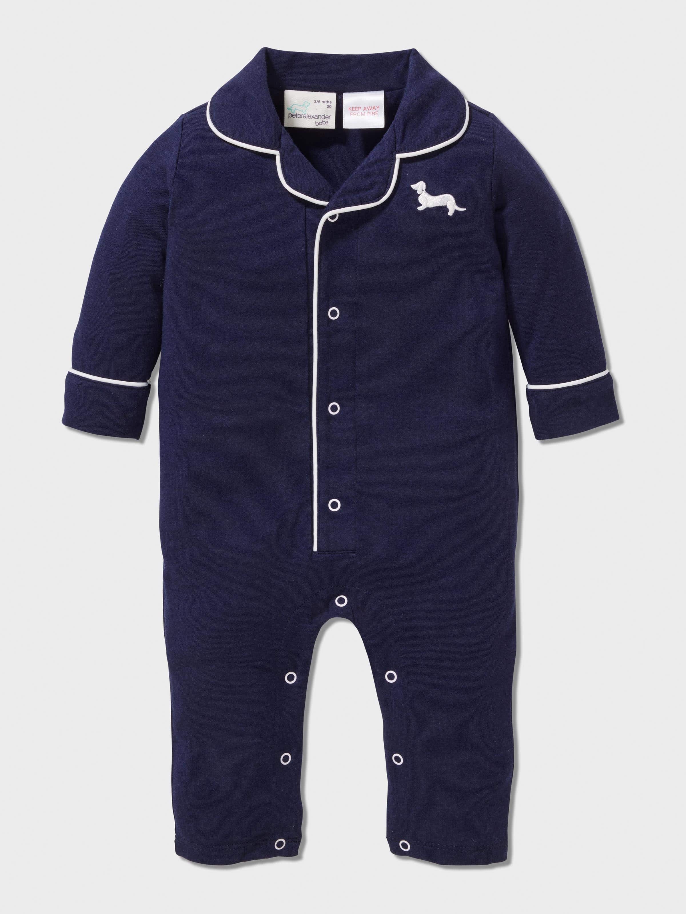 Baby Boy Navy Bamboo Sleepsuit