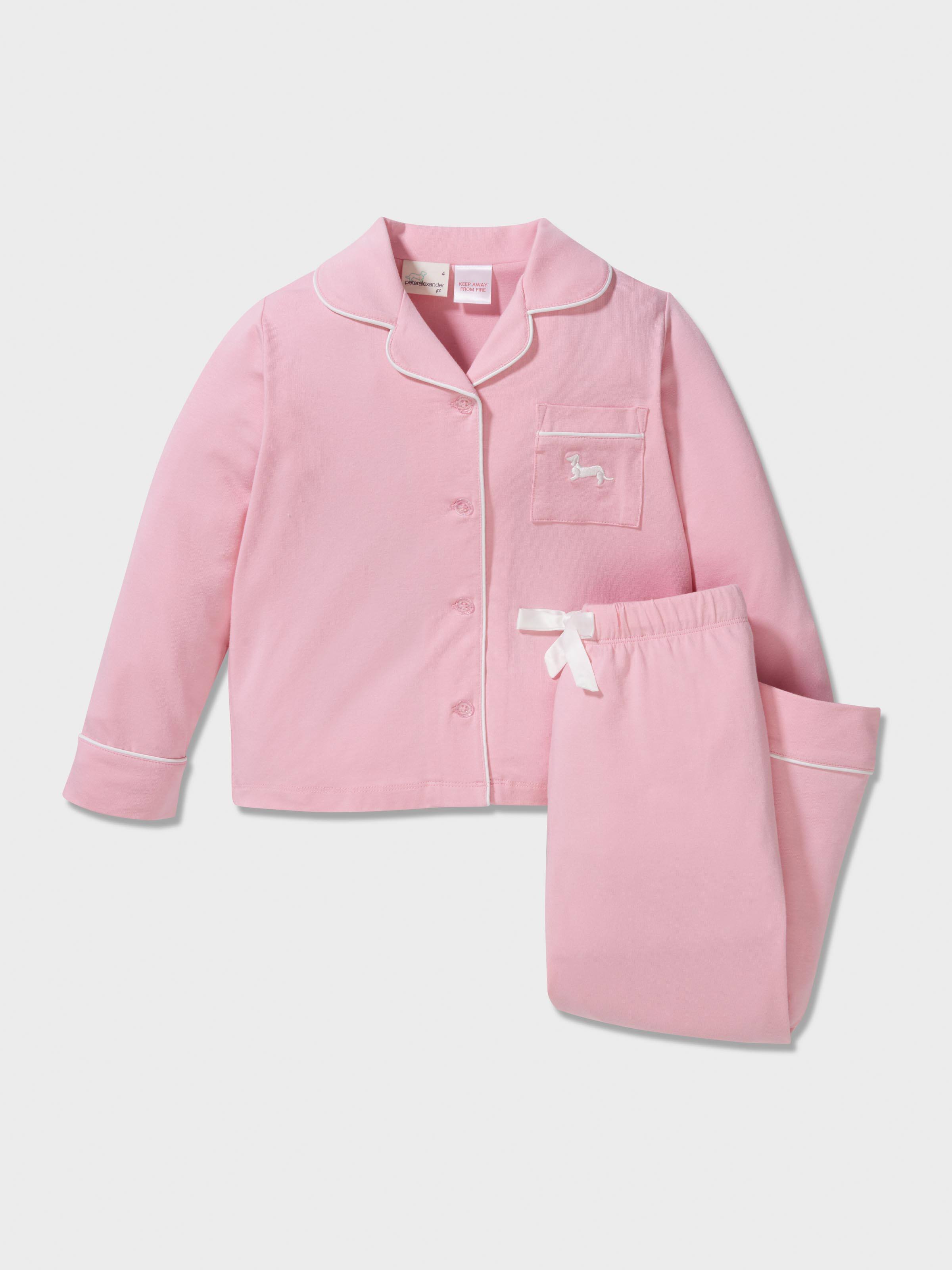 Jnr Girls Pink Bamboo Classic Pj Set