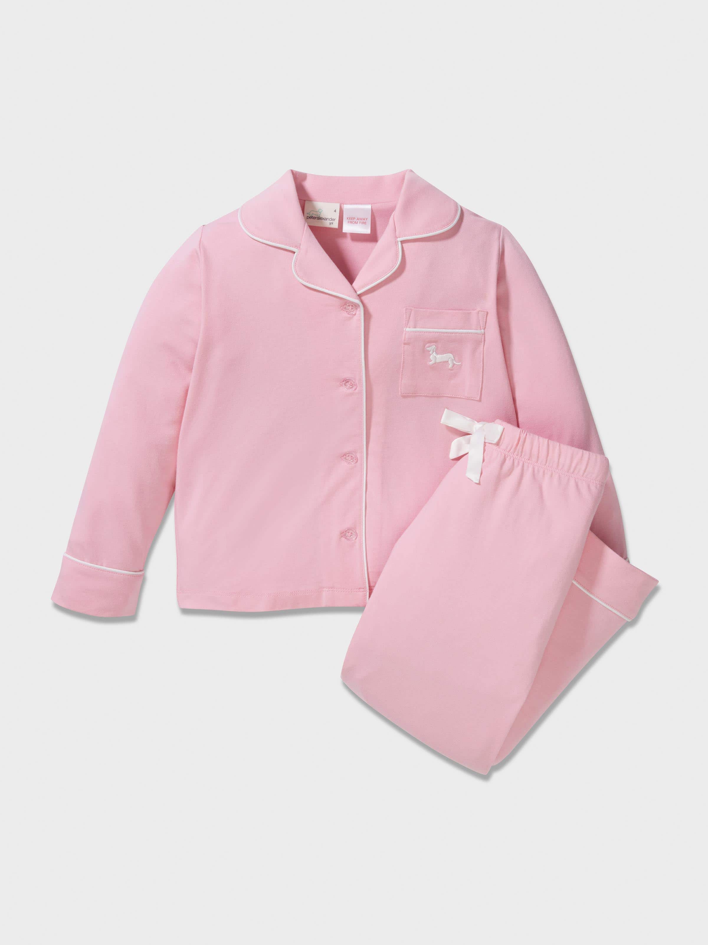 Girls Pink Bamboo Classic Pj Set