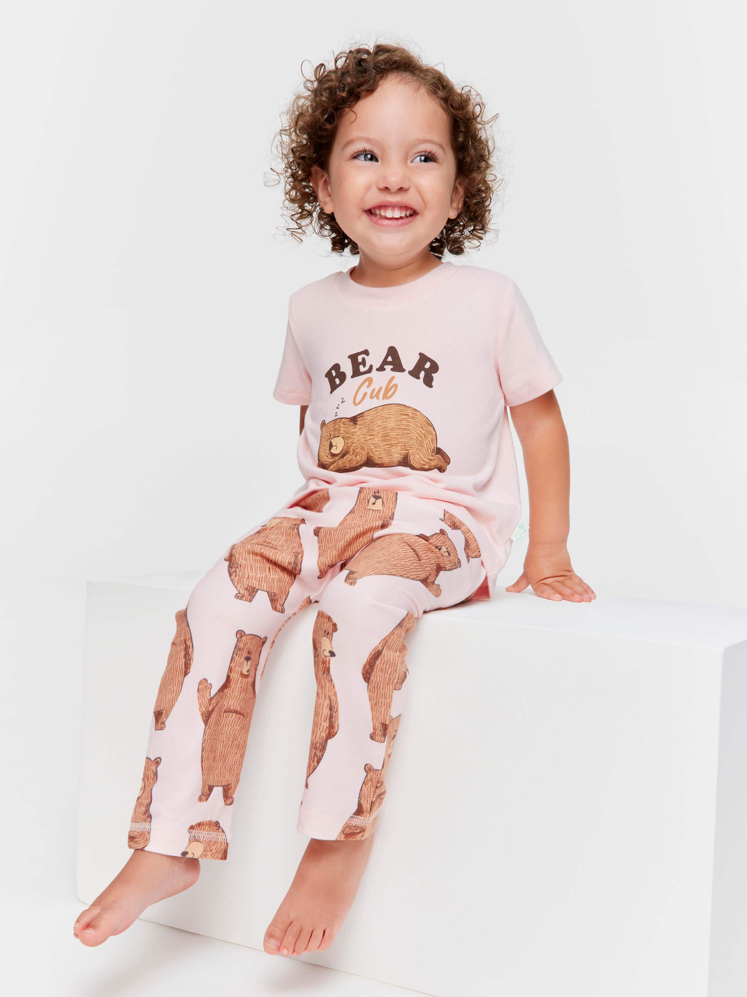 Baby Pink Bear Cub Short Pj Set