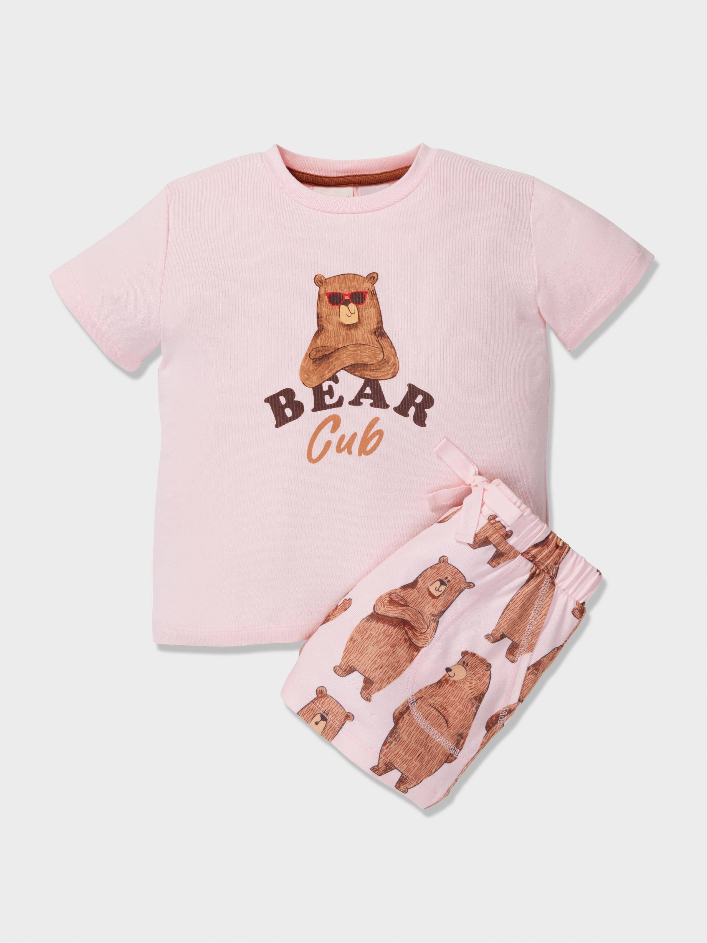 Jnr Girls Bear Cub Short Pj Set