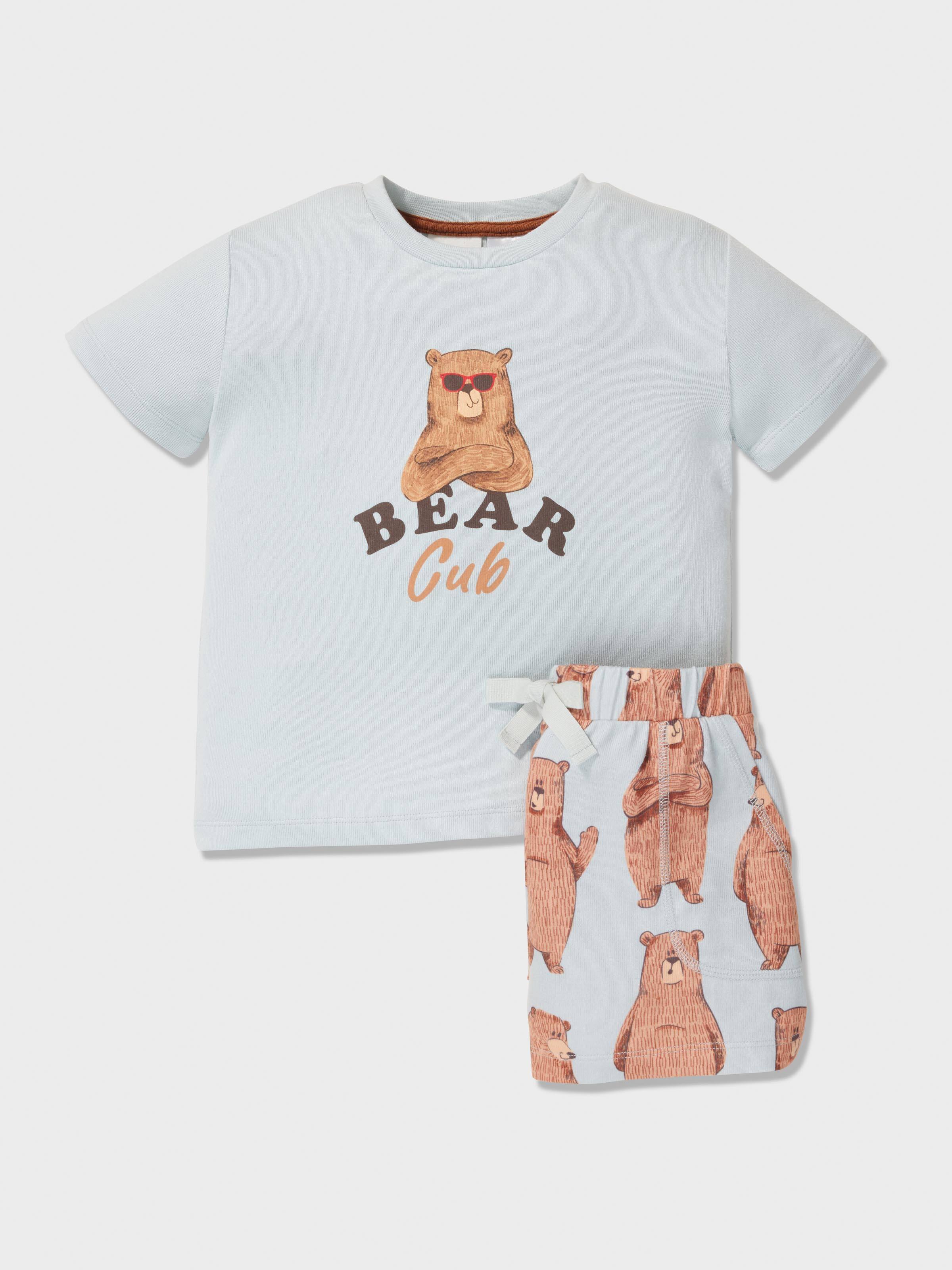 Jnr Boys Bear Cub Short Pj Set