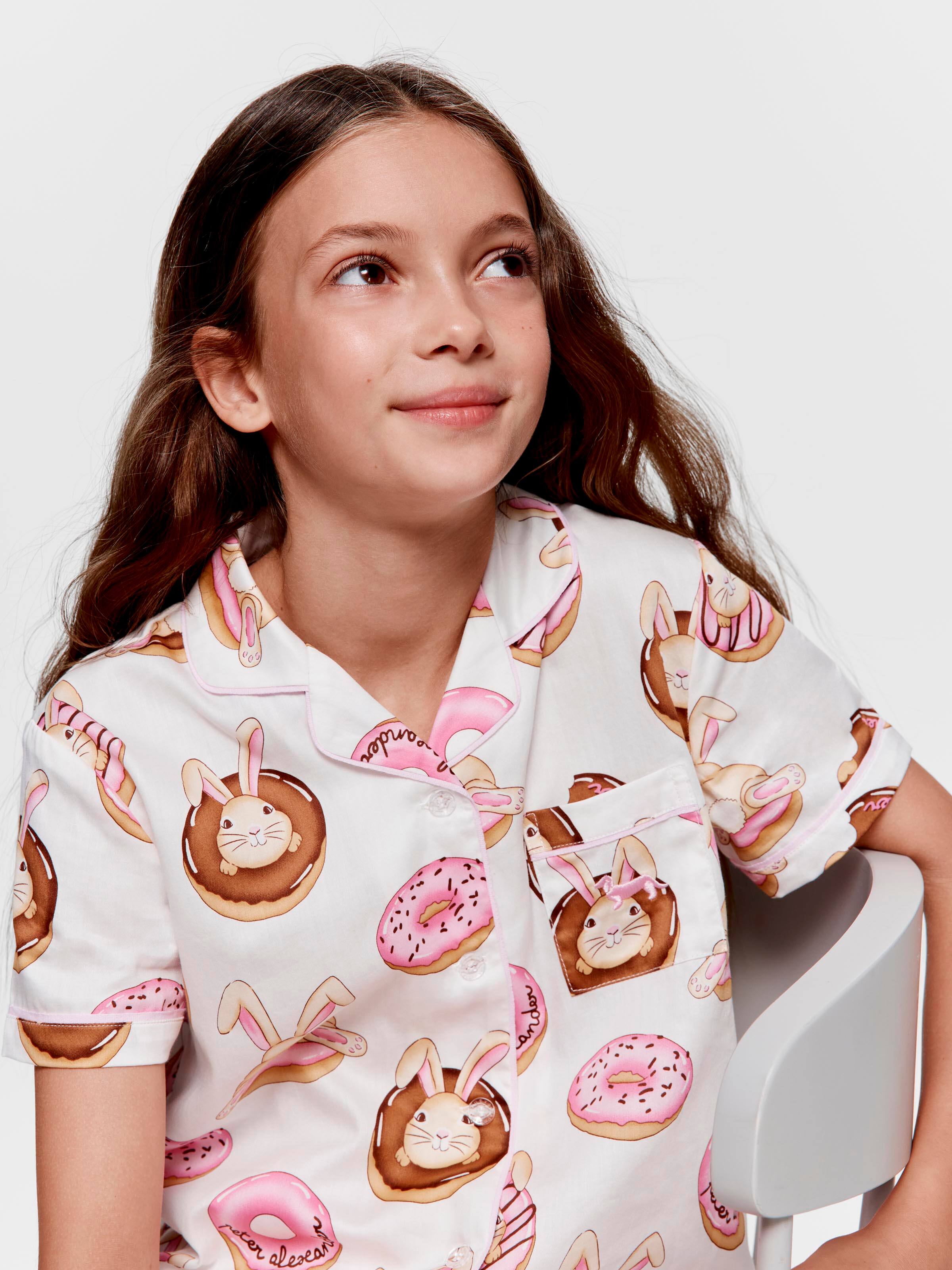 Girls Pink Doughnut Pj Set