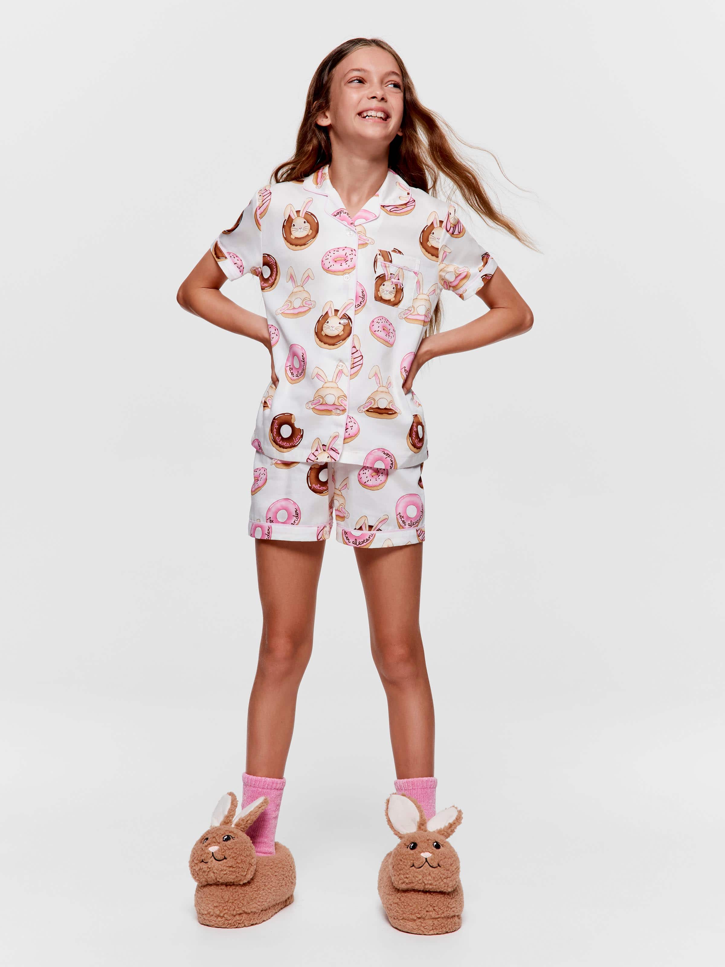 Girls Pink Doughnut Pj Set