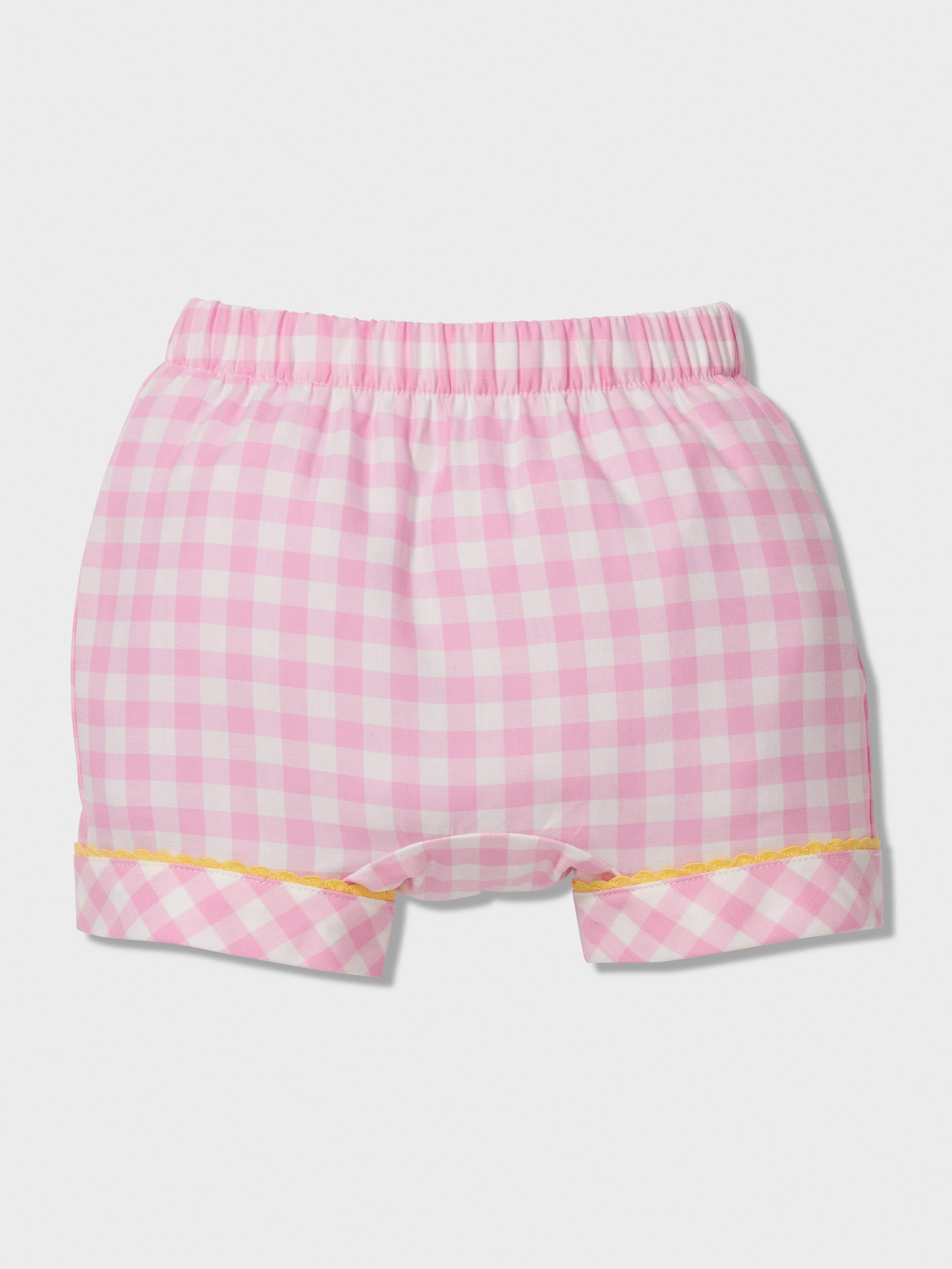 Baby Pink Gingham Classic Shortie Pj Set