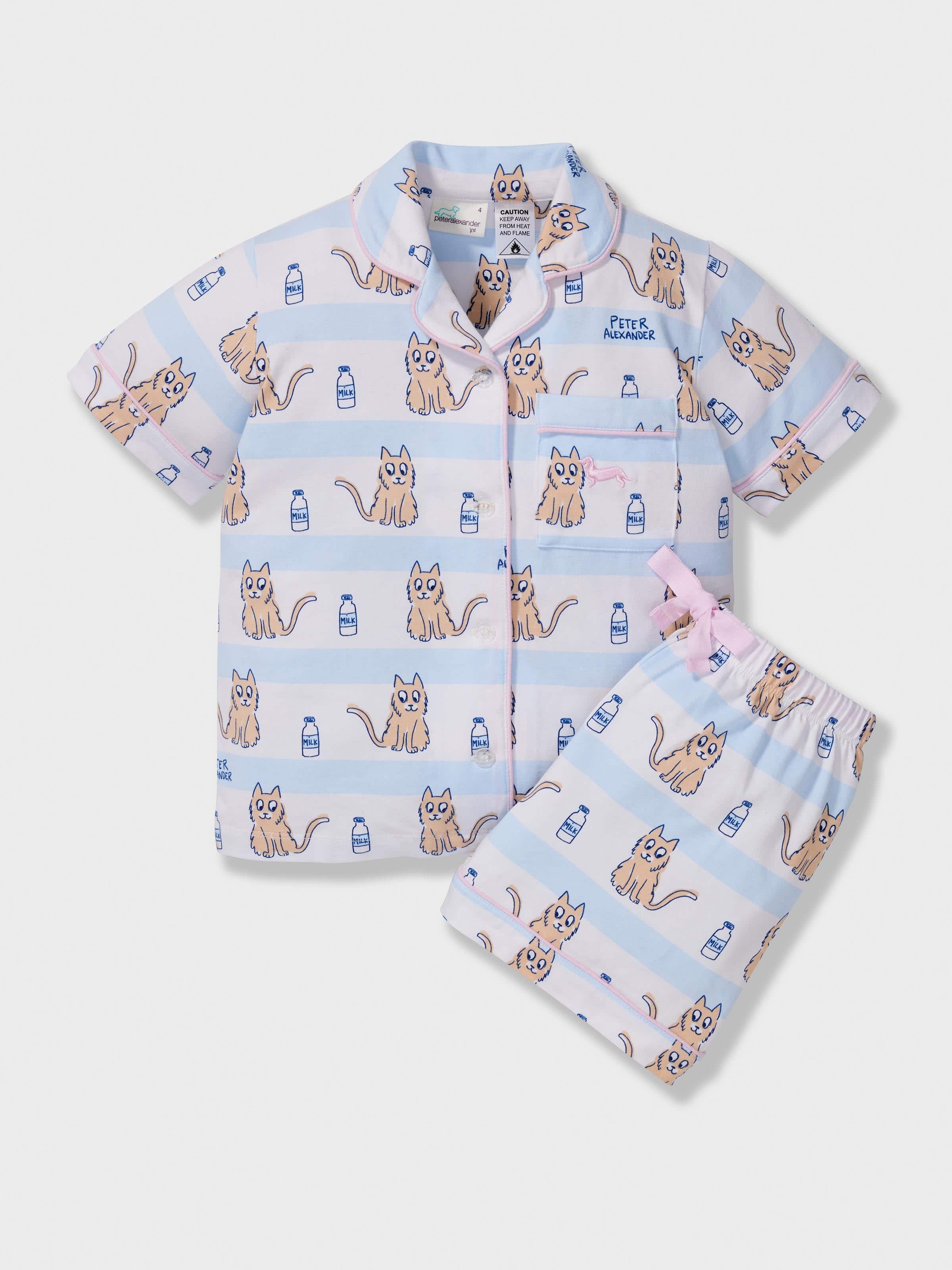 Girls Milk Cat Classic Shortie Pj Set