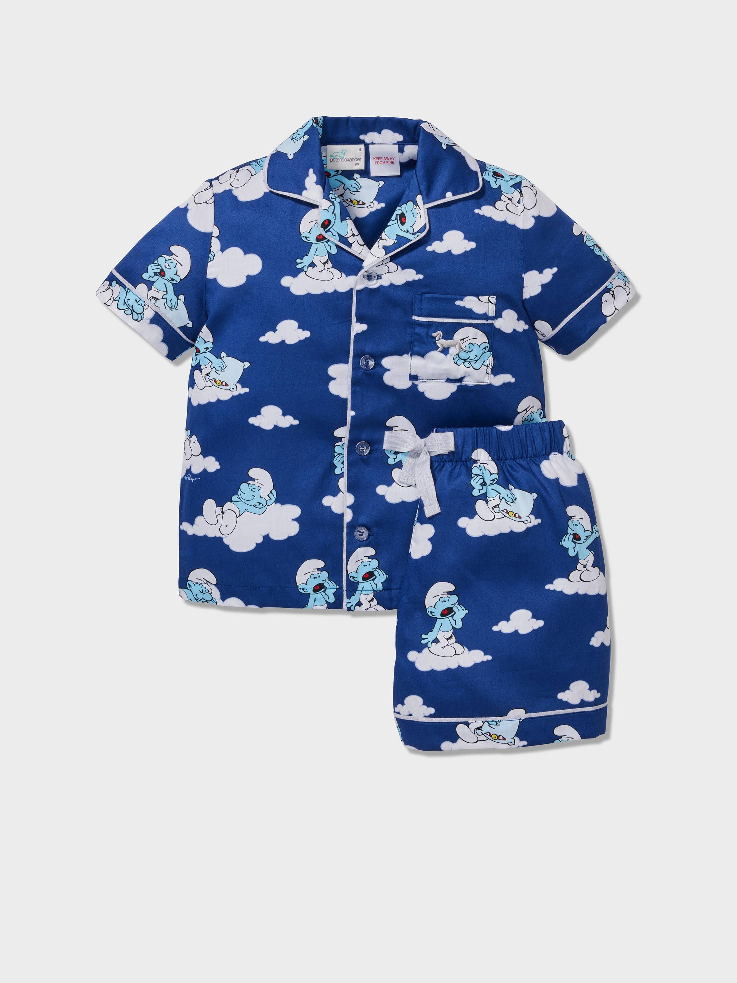Jnr Kids Cloud Smurf Classic Shortie Pj Set