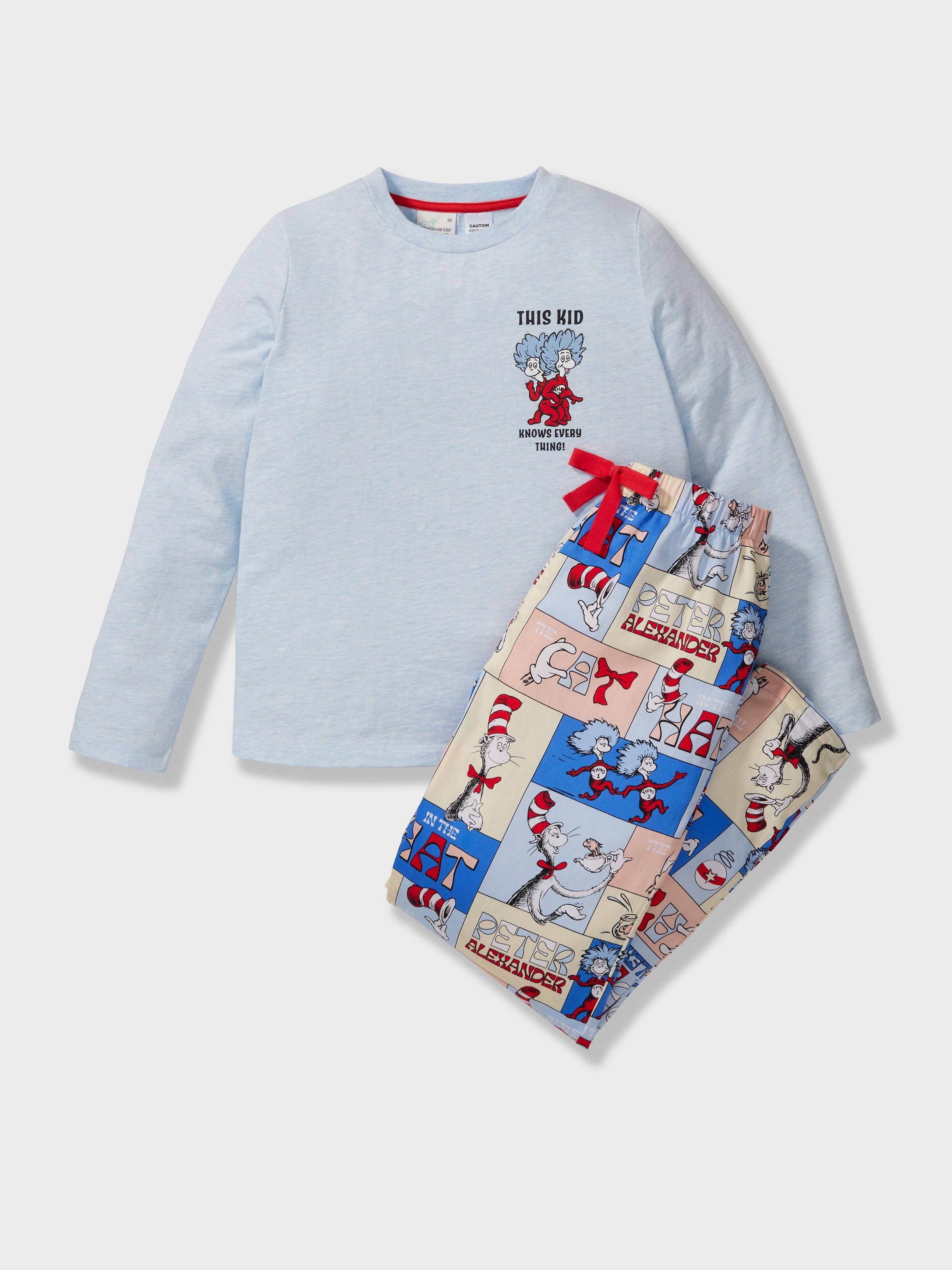 Kids Cat In The Hat Long Pj Set