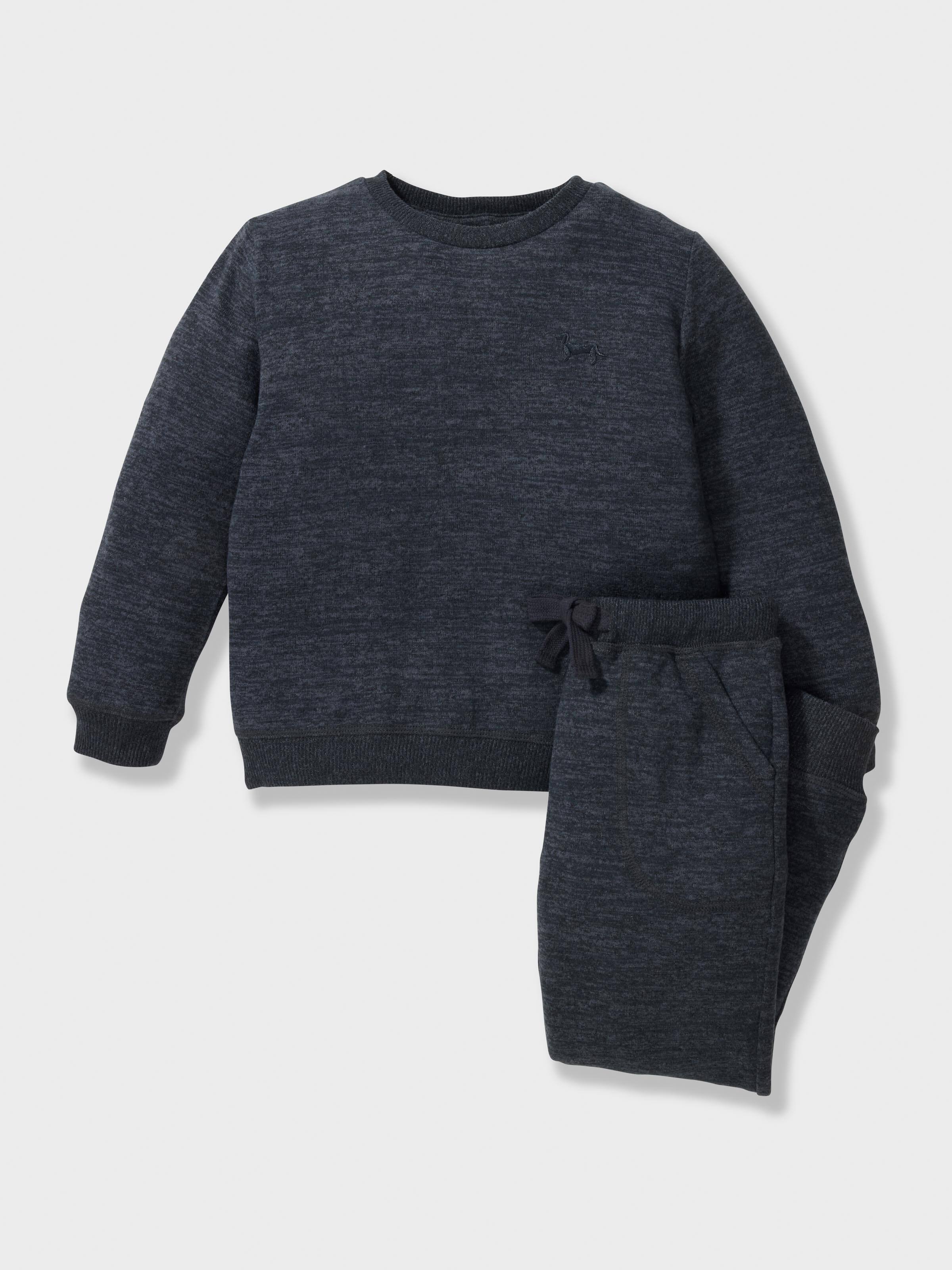 Jnr Kids Charcoal Plush Long Pj Set