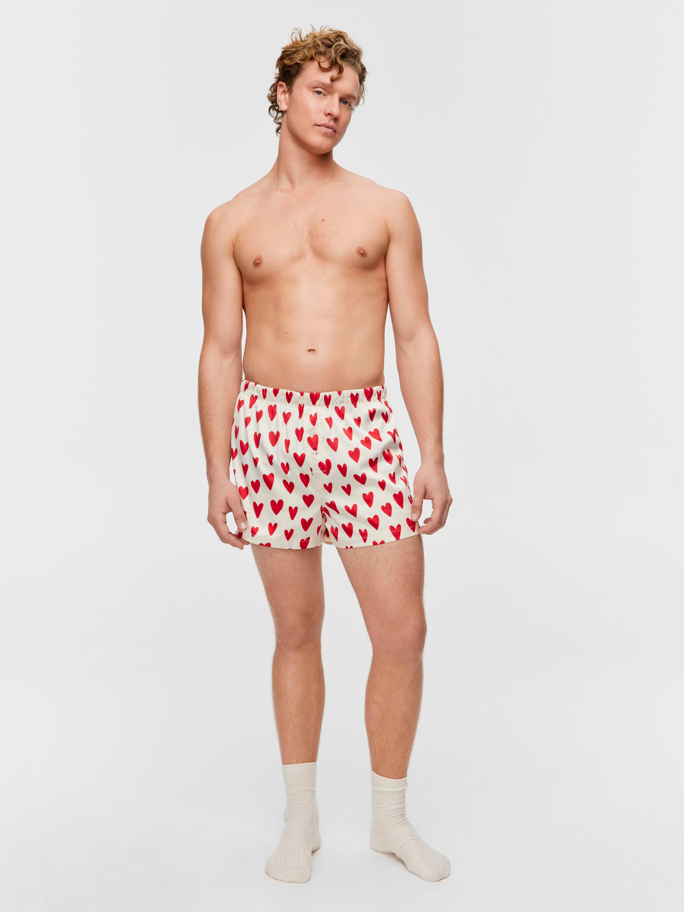 Just Married Heart Satin Boxer Short