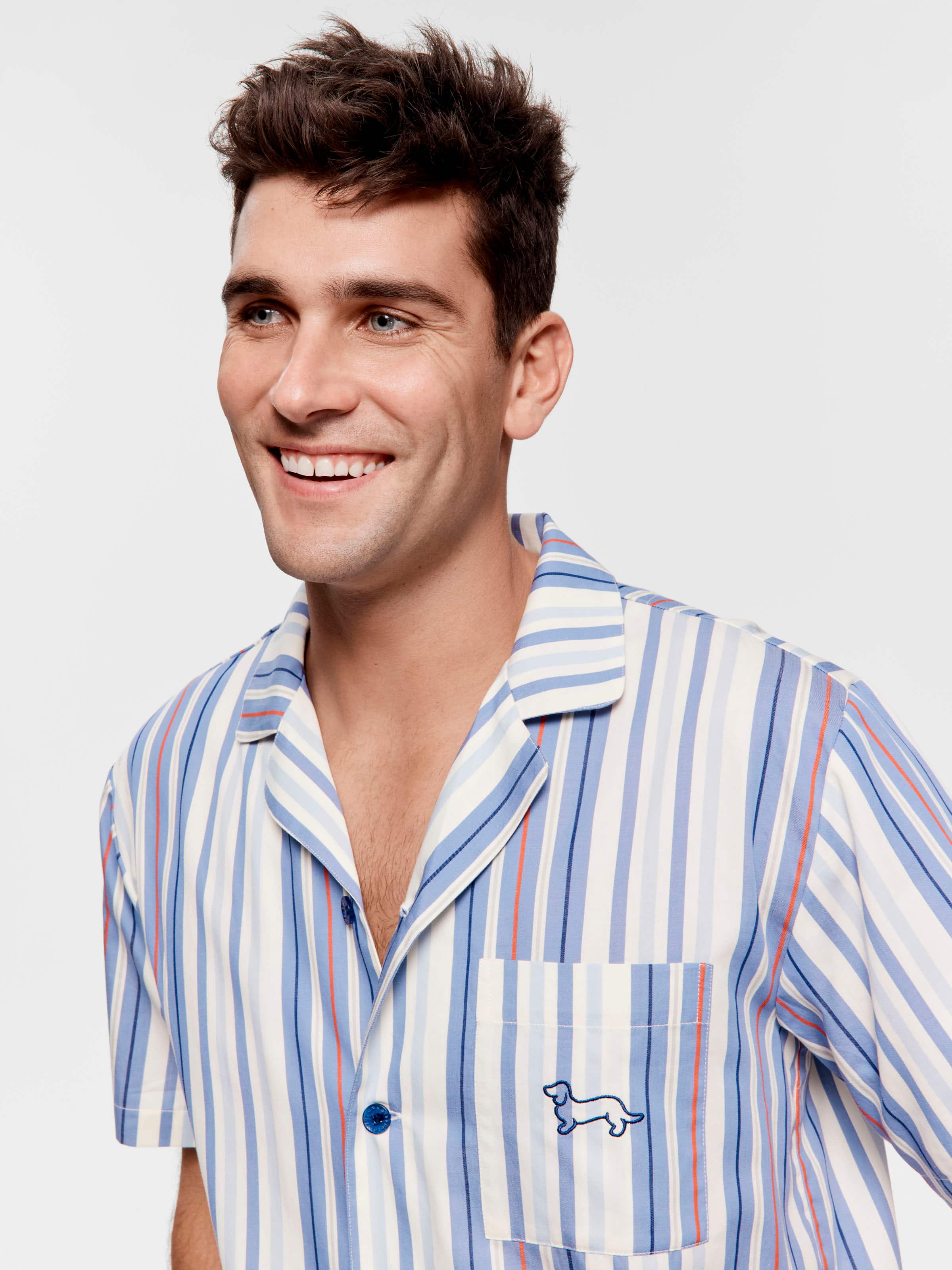 Barcode Stripe Short Sleeve Pj Set