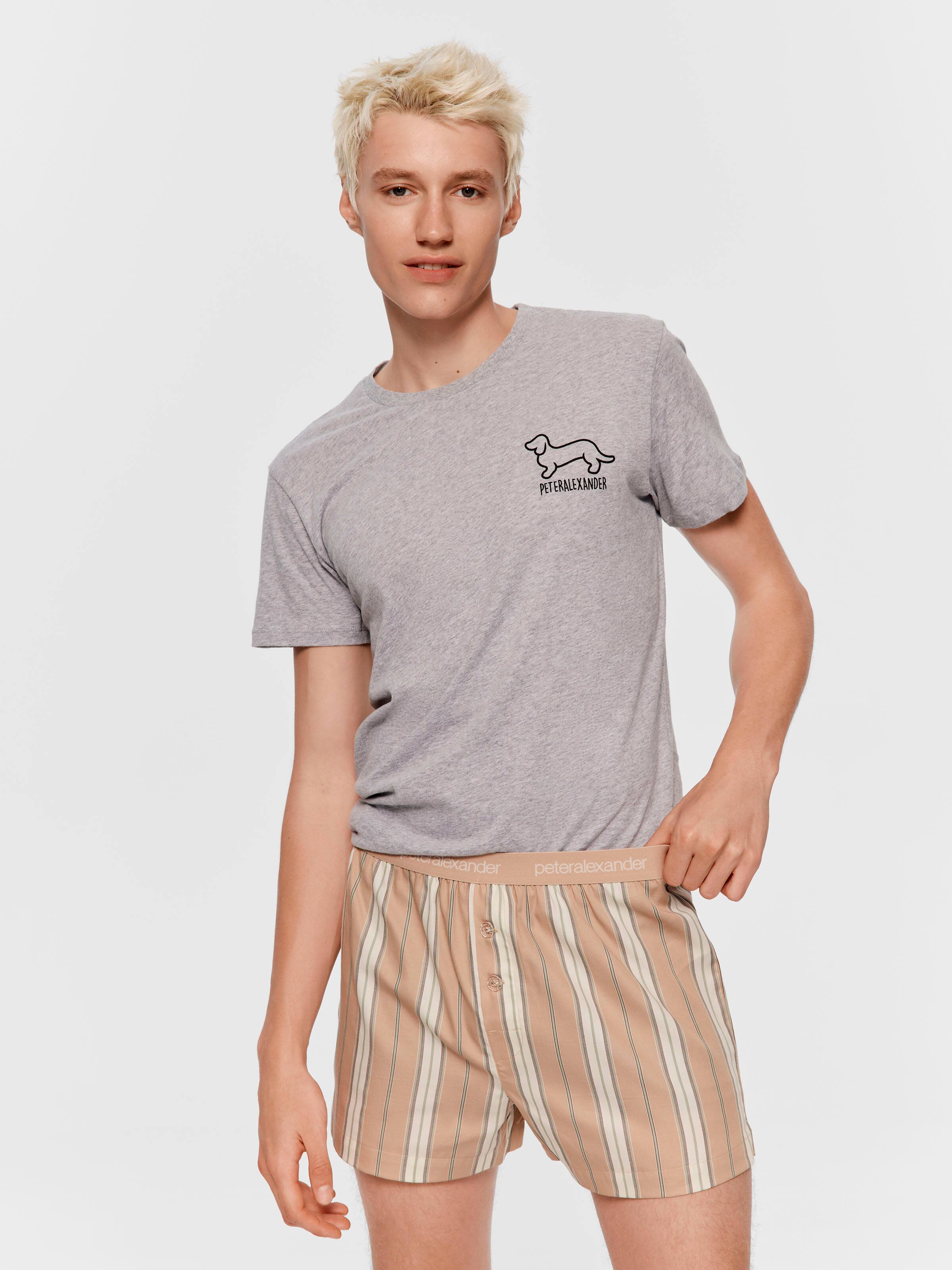 Mocha Stripe 100% Cotton Boxer Short