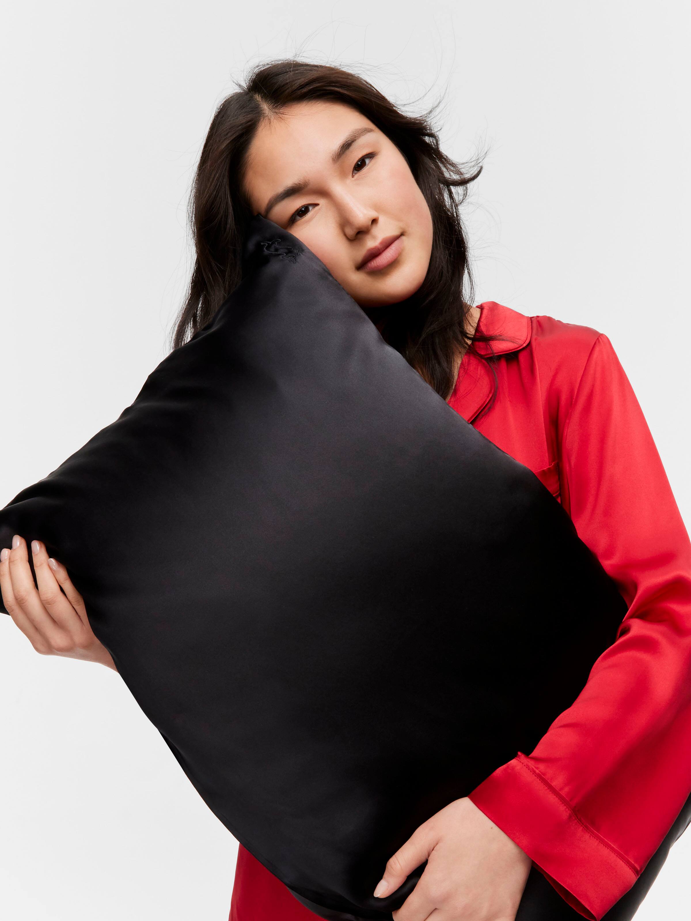 Black Silk Pillow Case