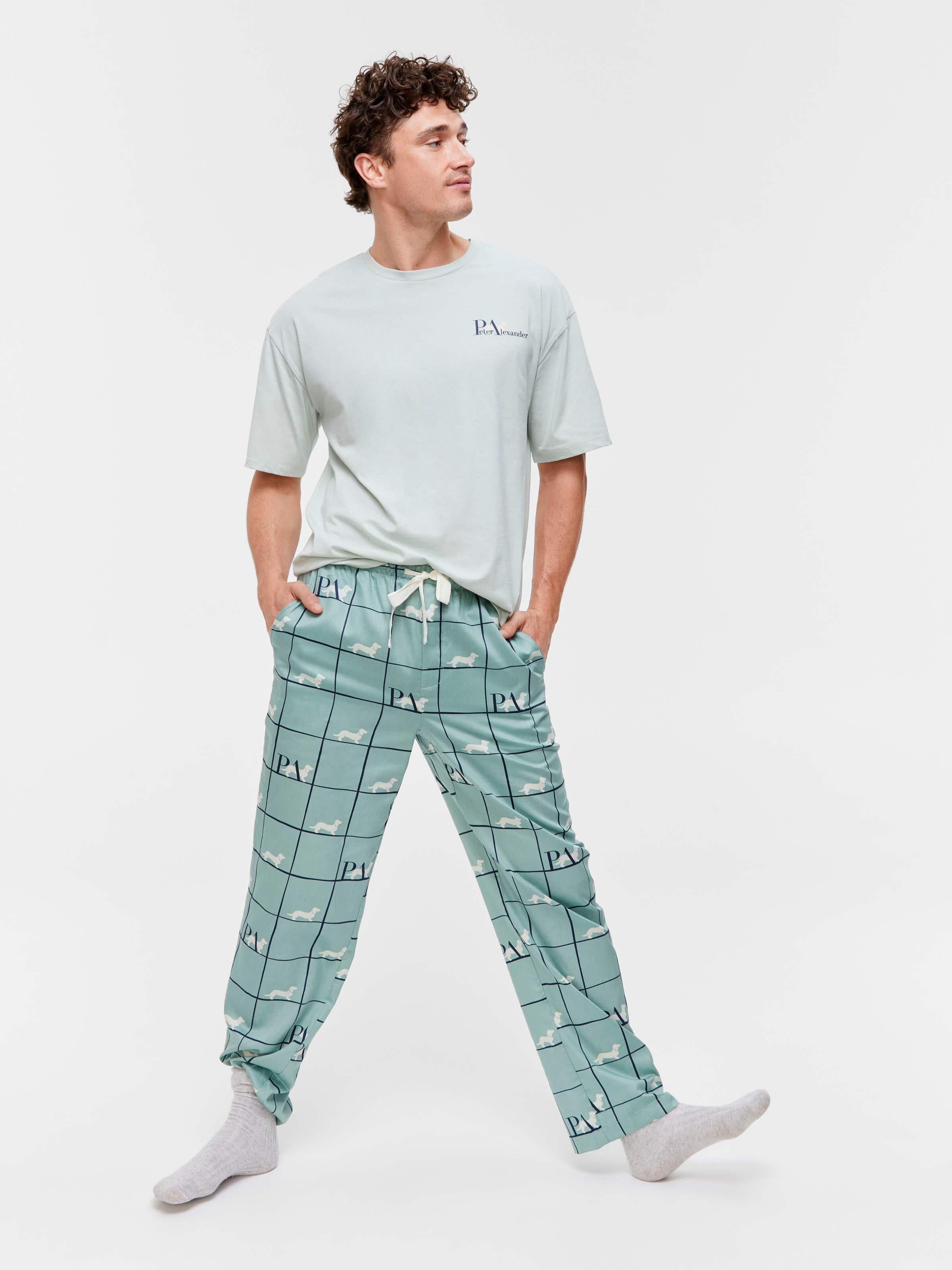 Sage Windowpane Check 100% Cotton Classic Pj Bottom