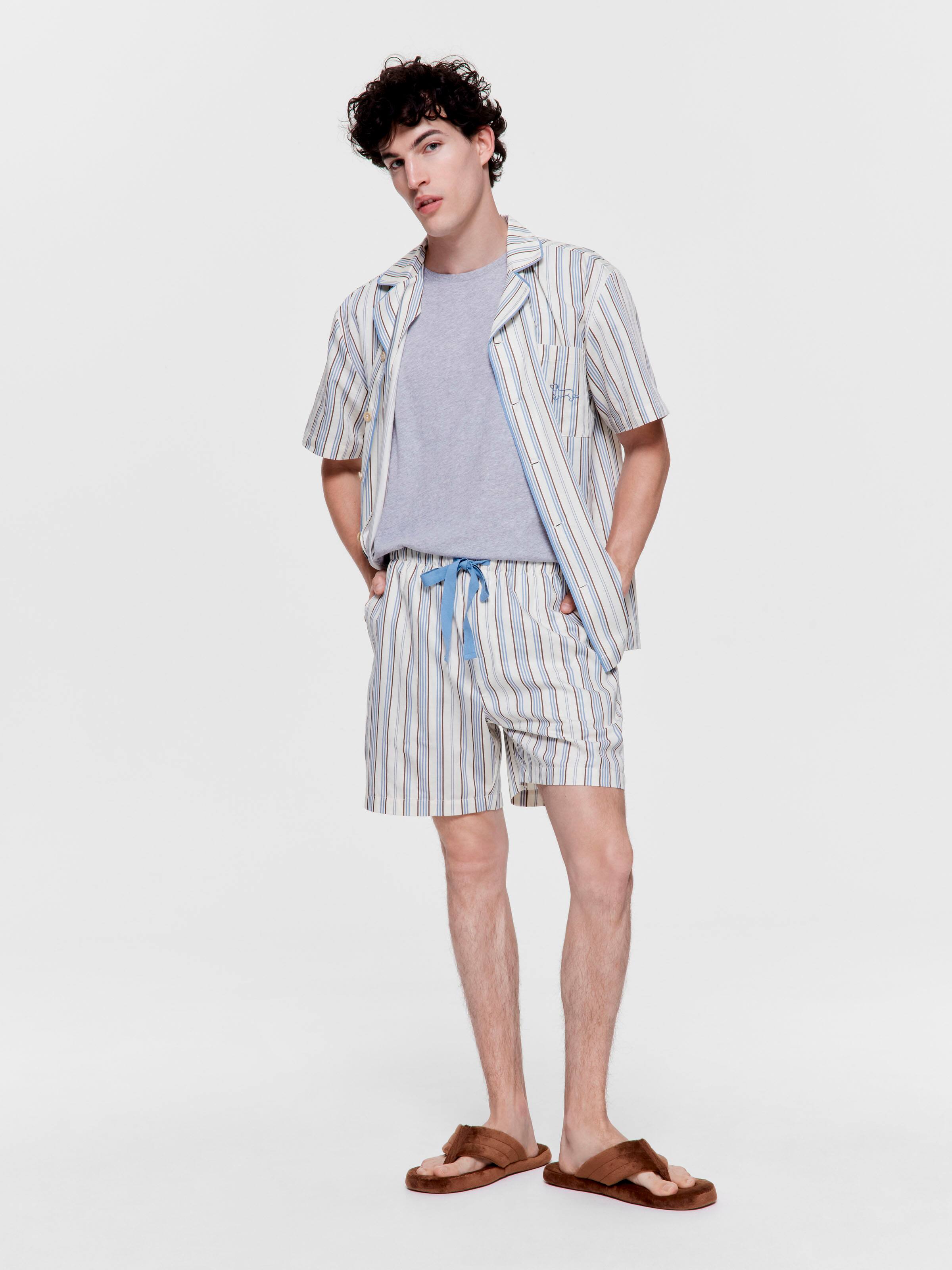 Multi Stripe Classic 100% Cotton Mid Short
