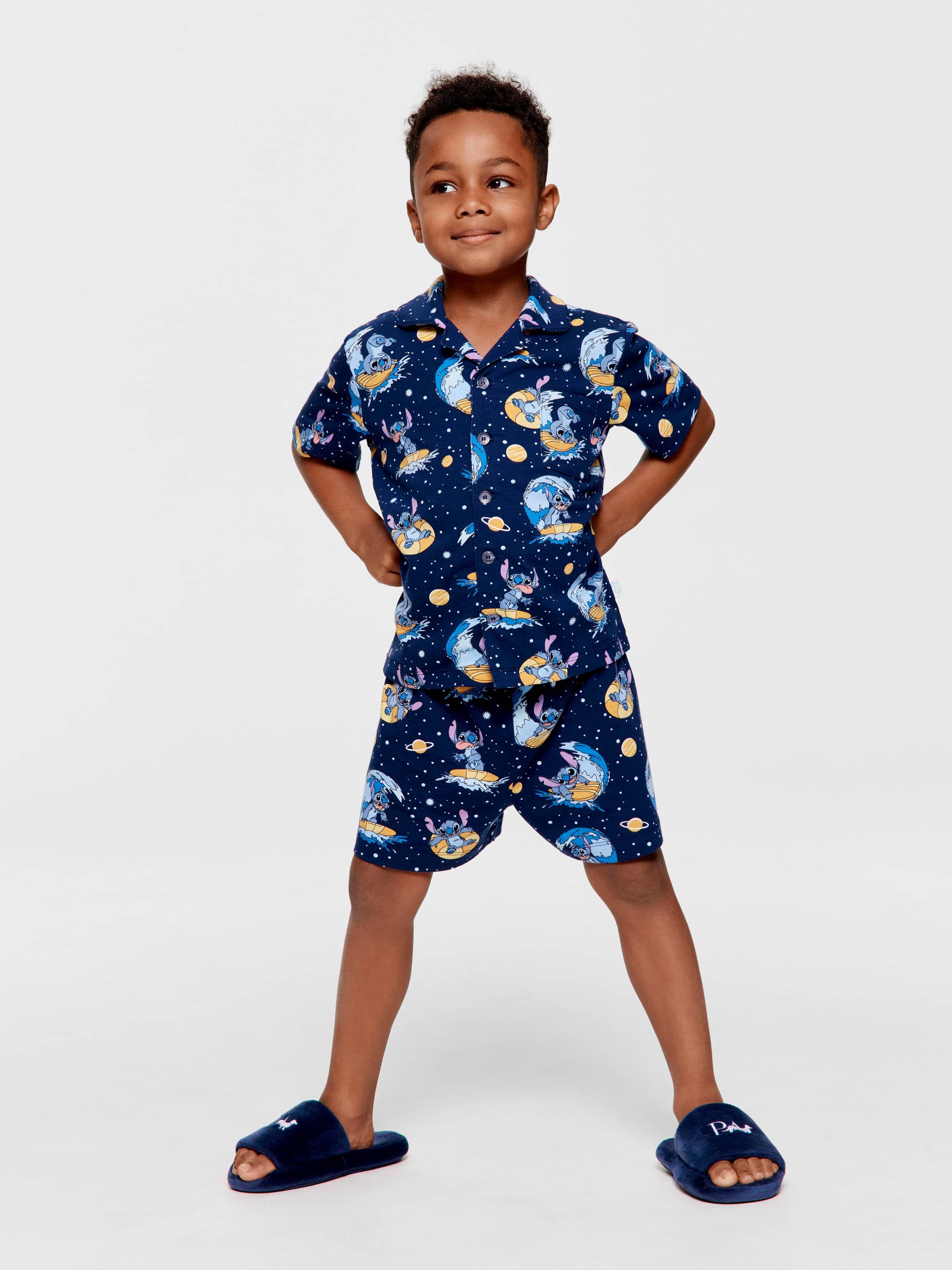 Jnr Kids Disney Stitch In Space Short Pj Set