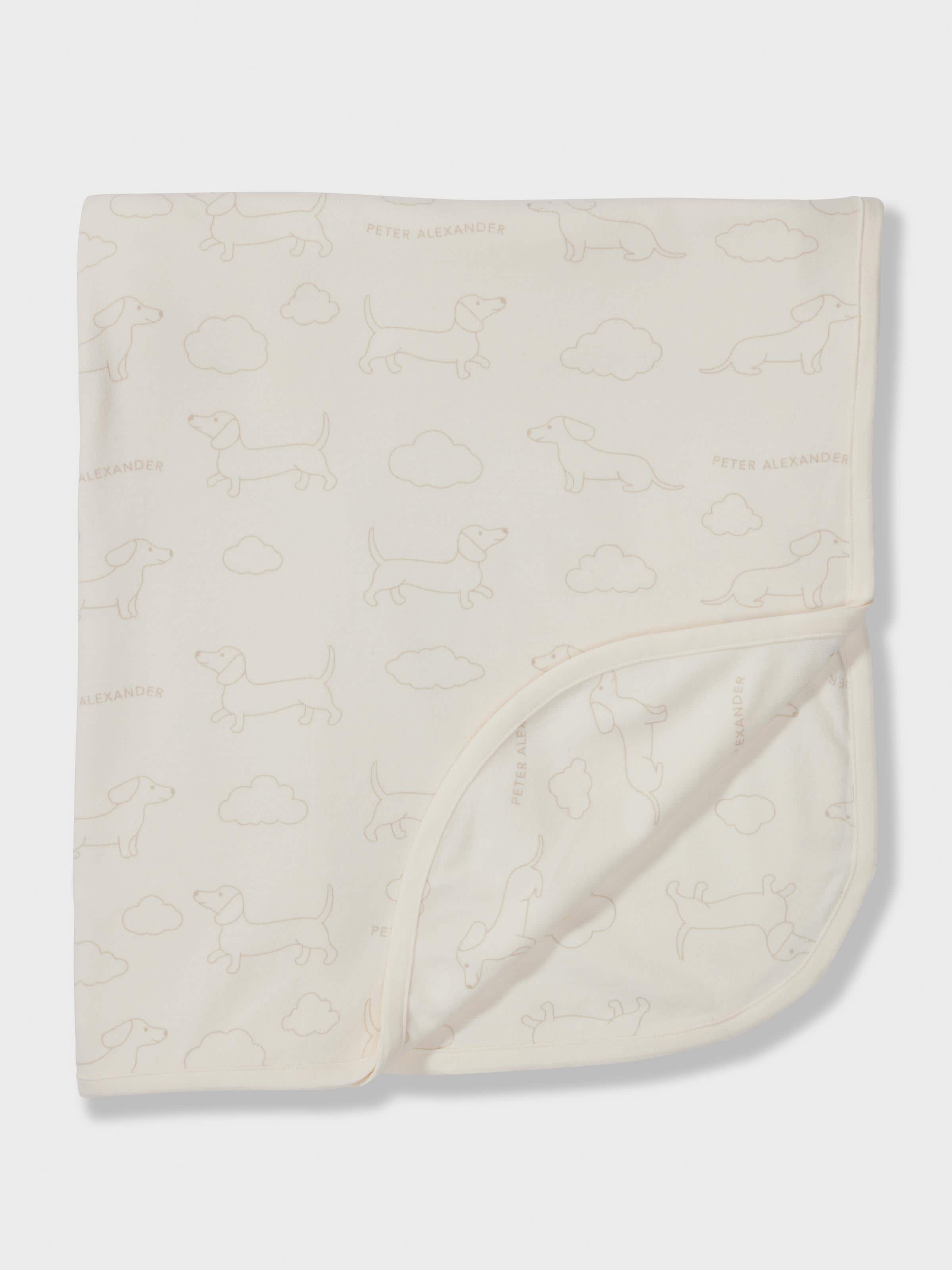 Baby Organics White Penny Print Blanket