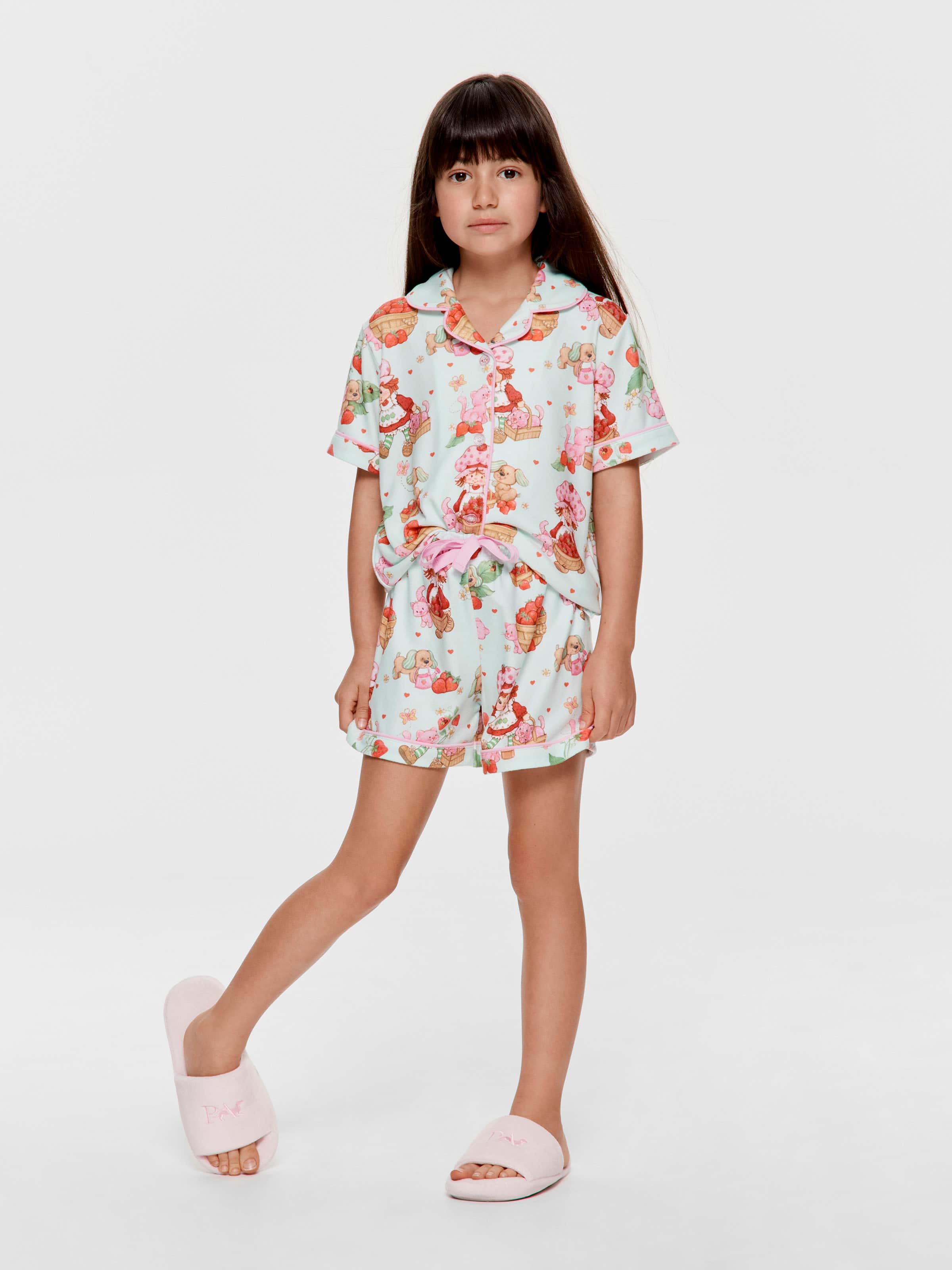 Jnr Girls Strawberry Shortcake Plush Classic Shortie Pj Set