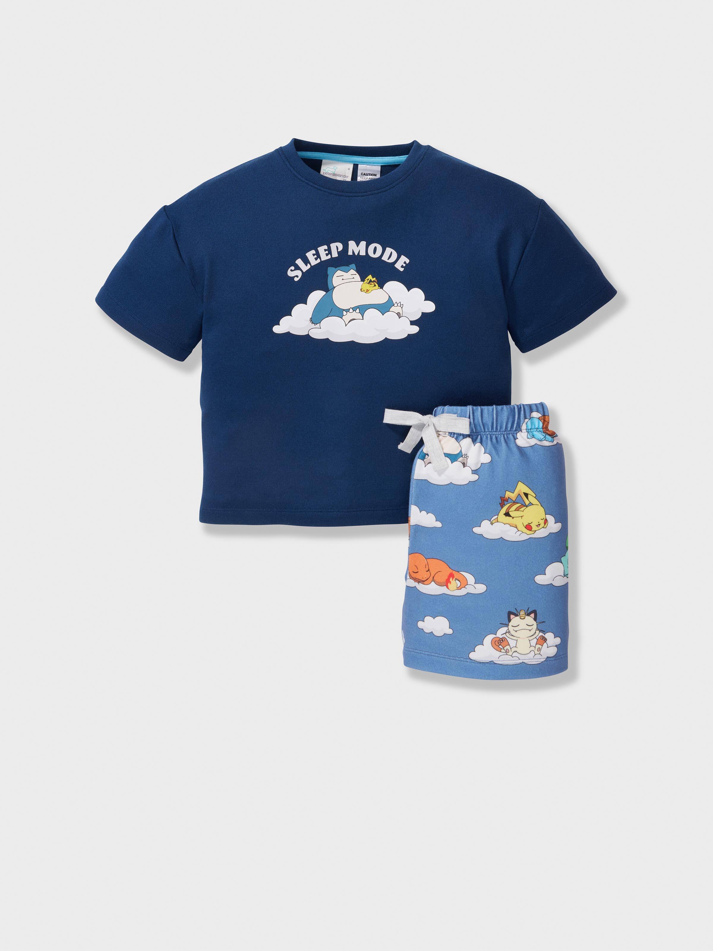 Jnr Kids Sleeping Pokemon Plush Short Pj Set