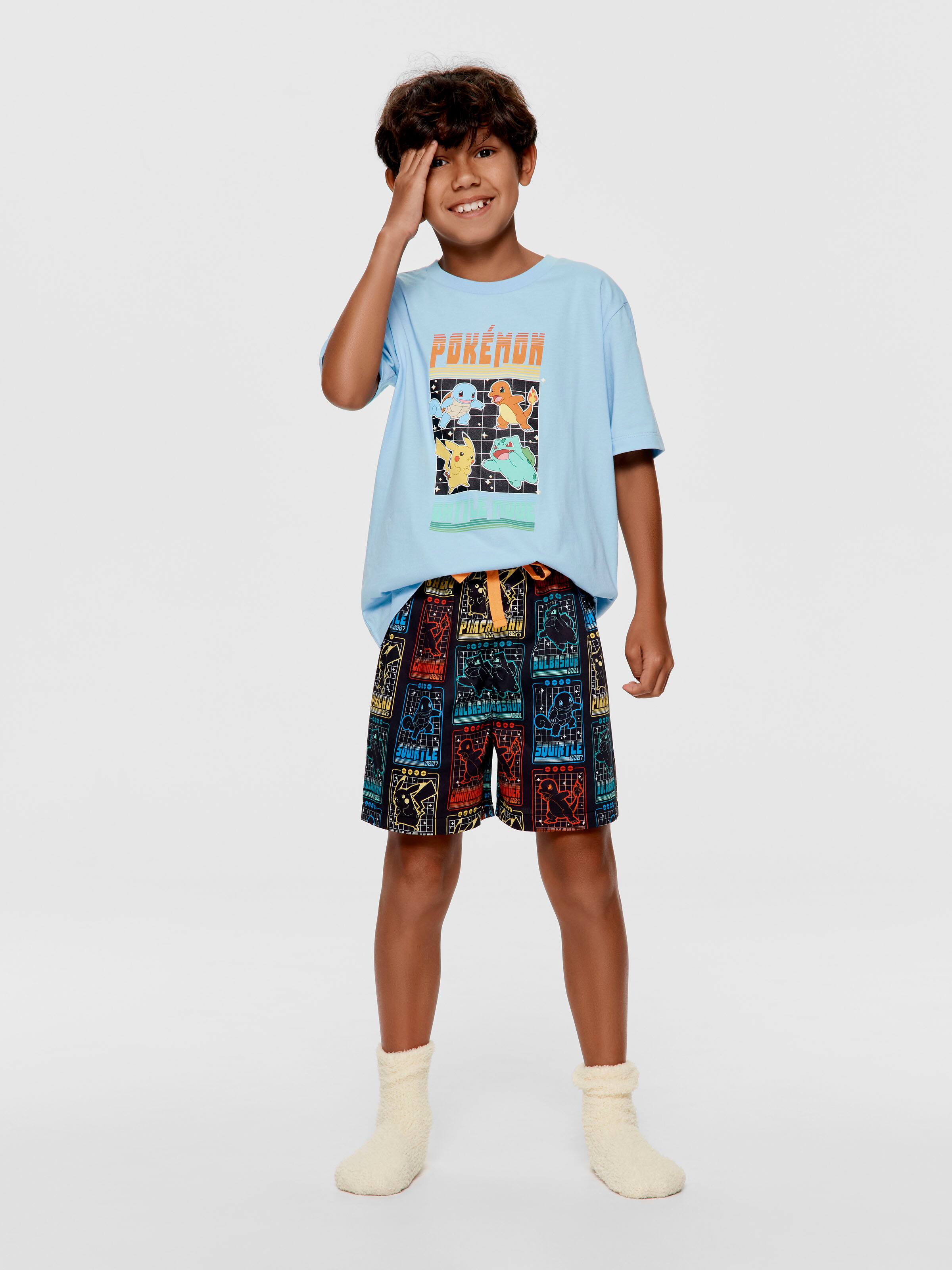 Boys Pokemon Battle 100% Cotton Short Pj Set