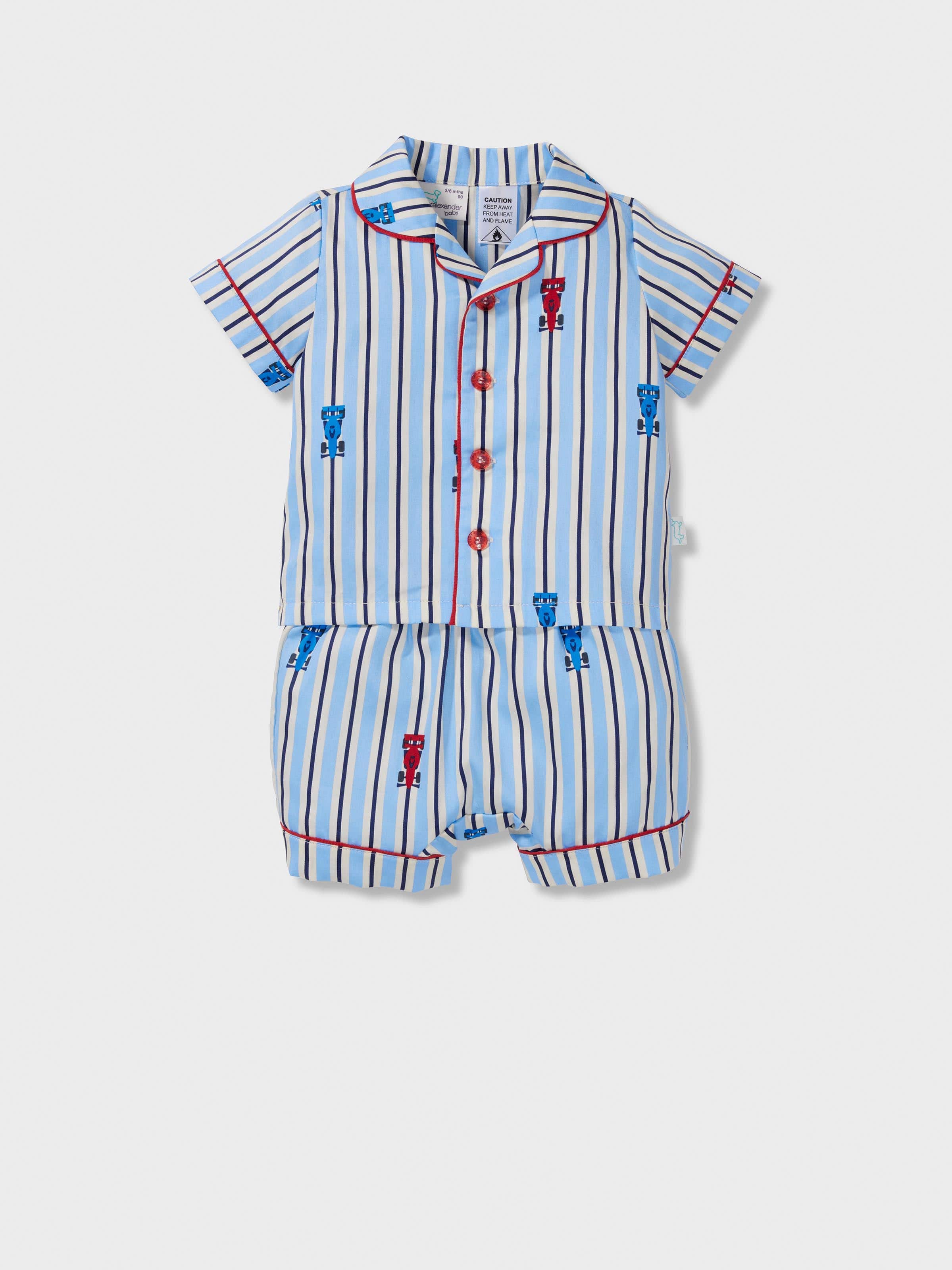 Baby Race Stripe 100% Cotton Classic Short Pj Set