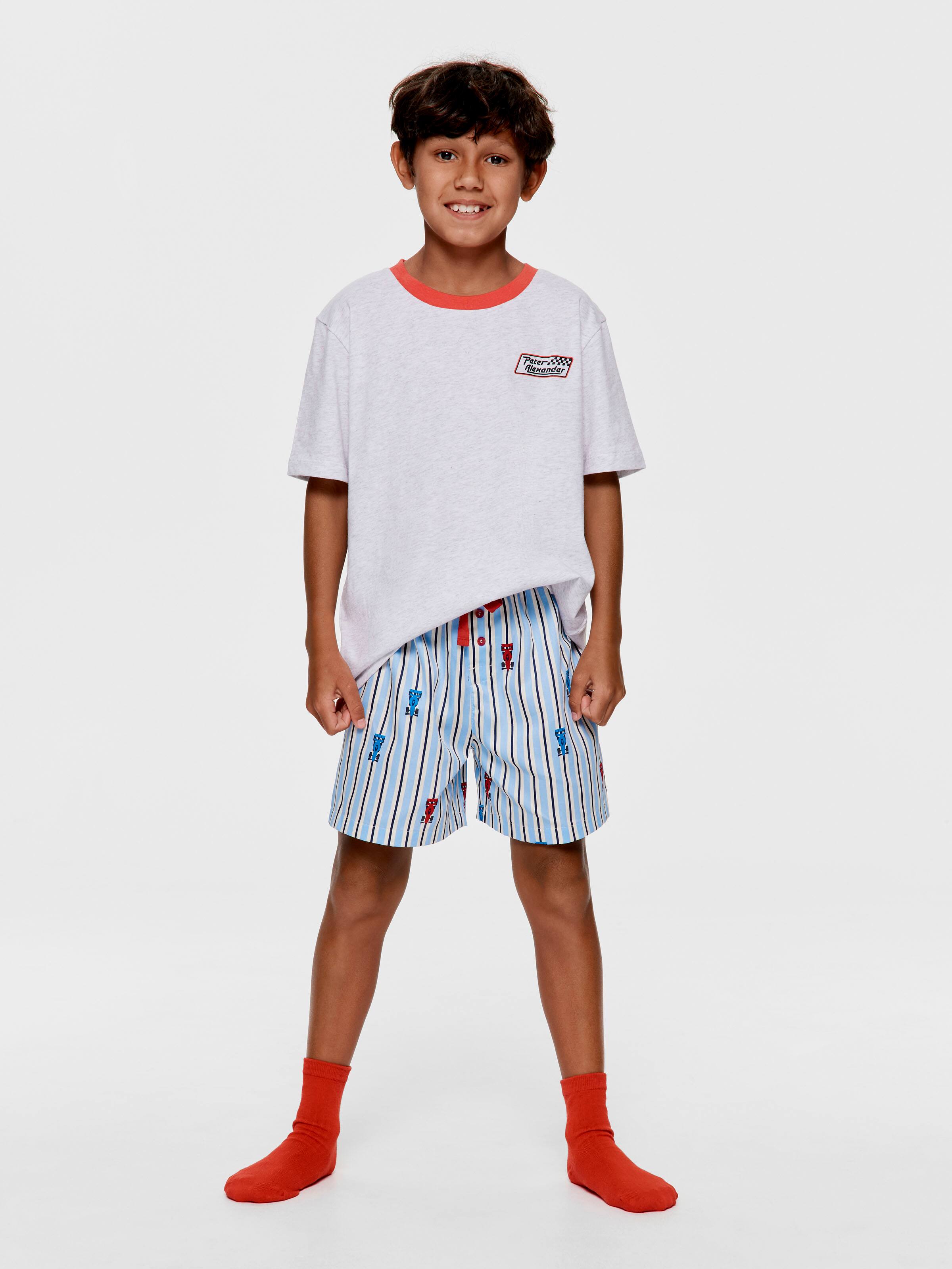 Boys Racing Stripe 100% Cotton Short Pj Set