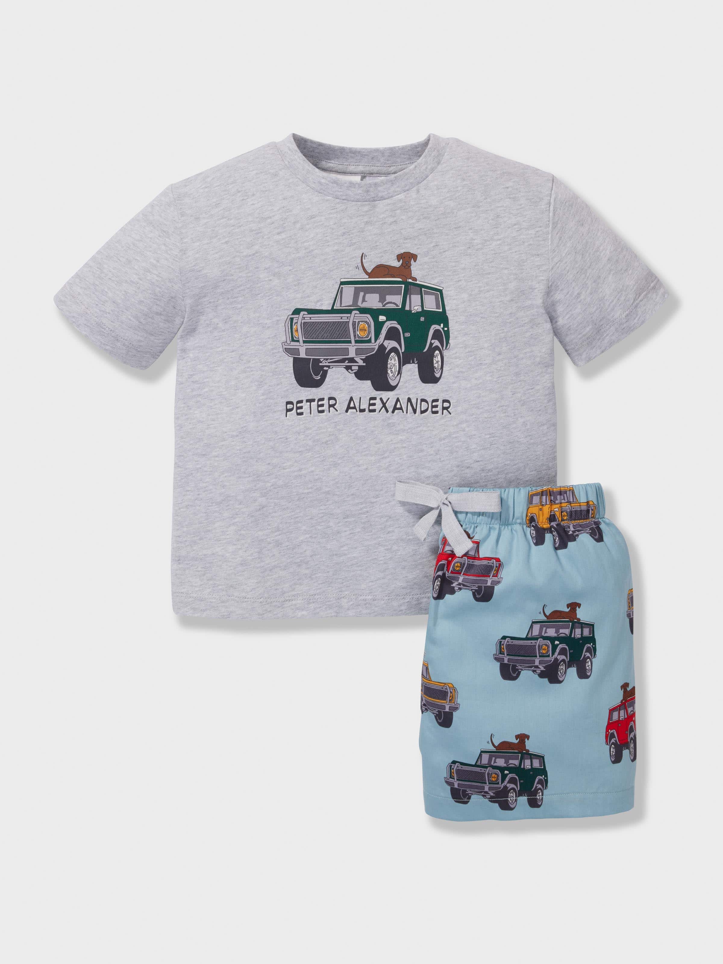 Jnr Boys Trucks 100% Cotton Short Pj Set