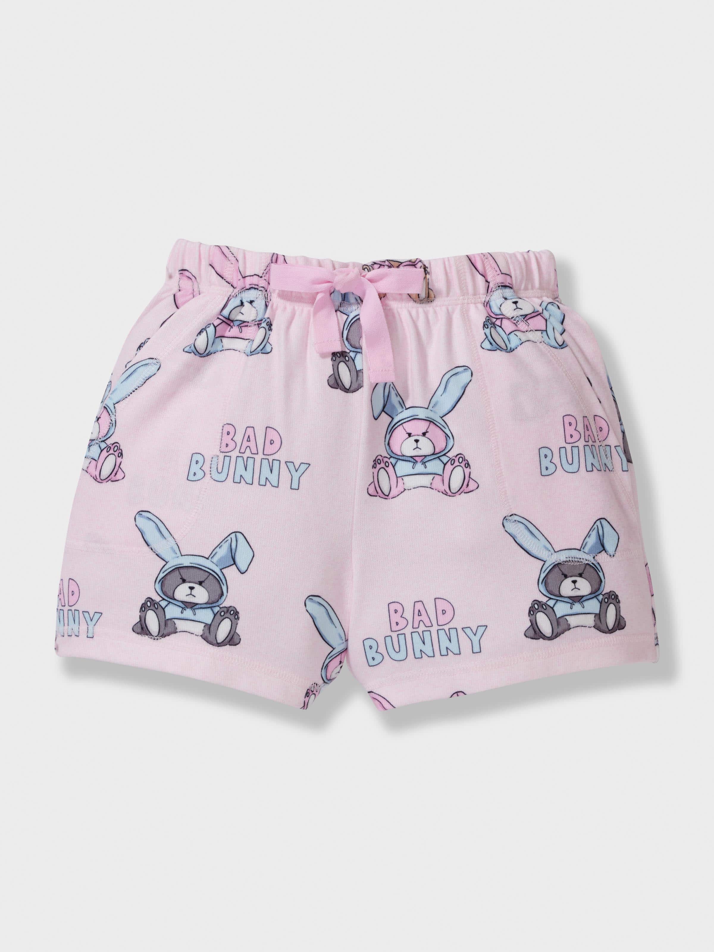 Girls Bad Bunny Plush Short Pj Set