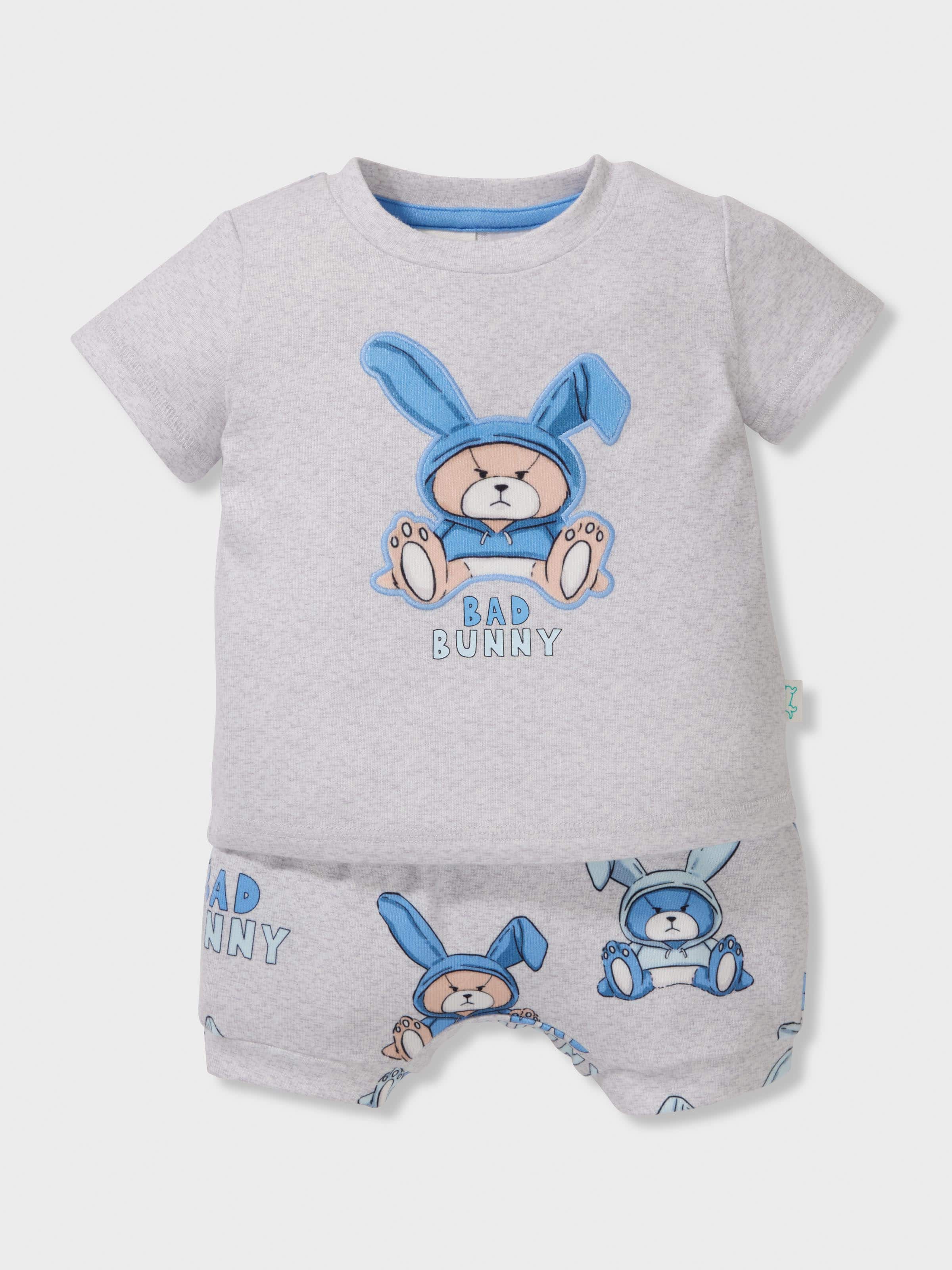 Baby Boy Bad Bunny Plush Short Pj Set