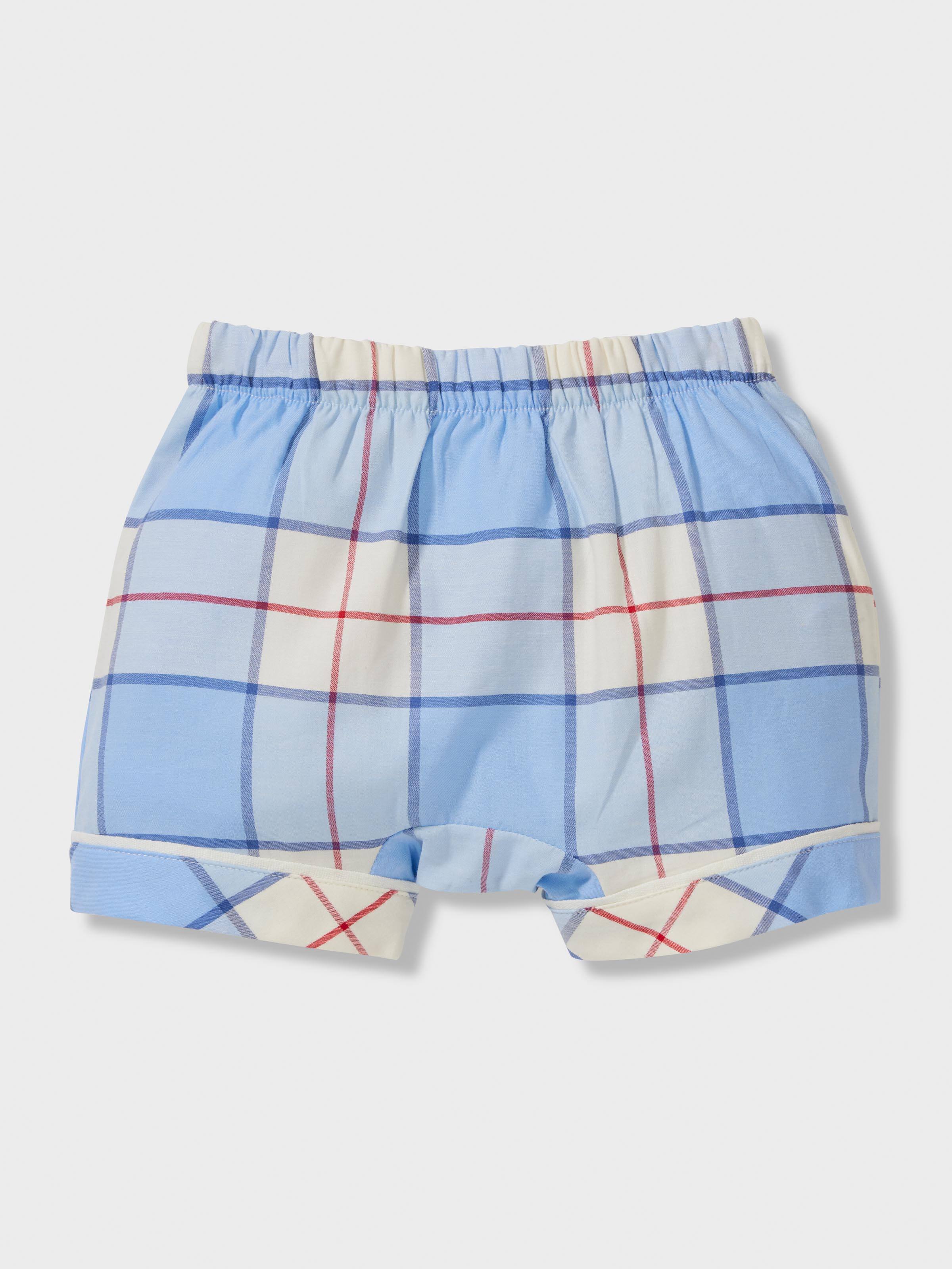 Baby Blue Check 100% Cotton Classic Pj Set